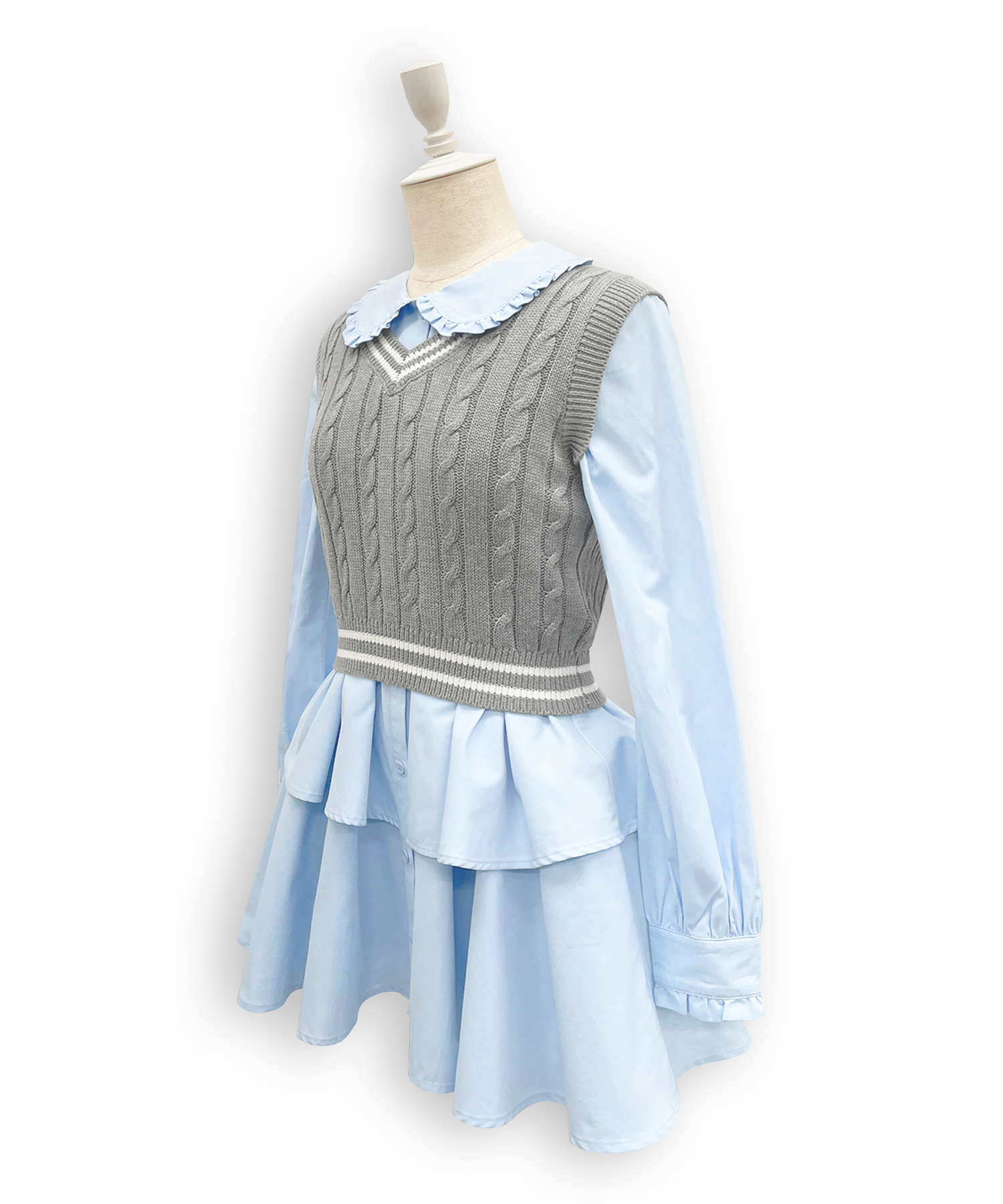 ベストセットシャツワンピース