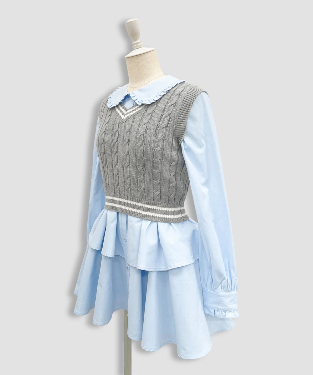 ベストセットシャツワンピース