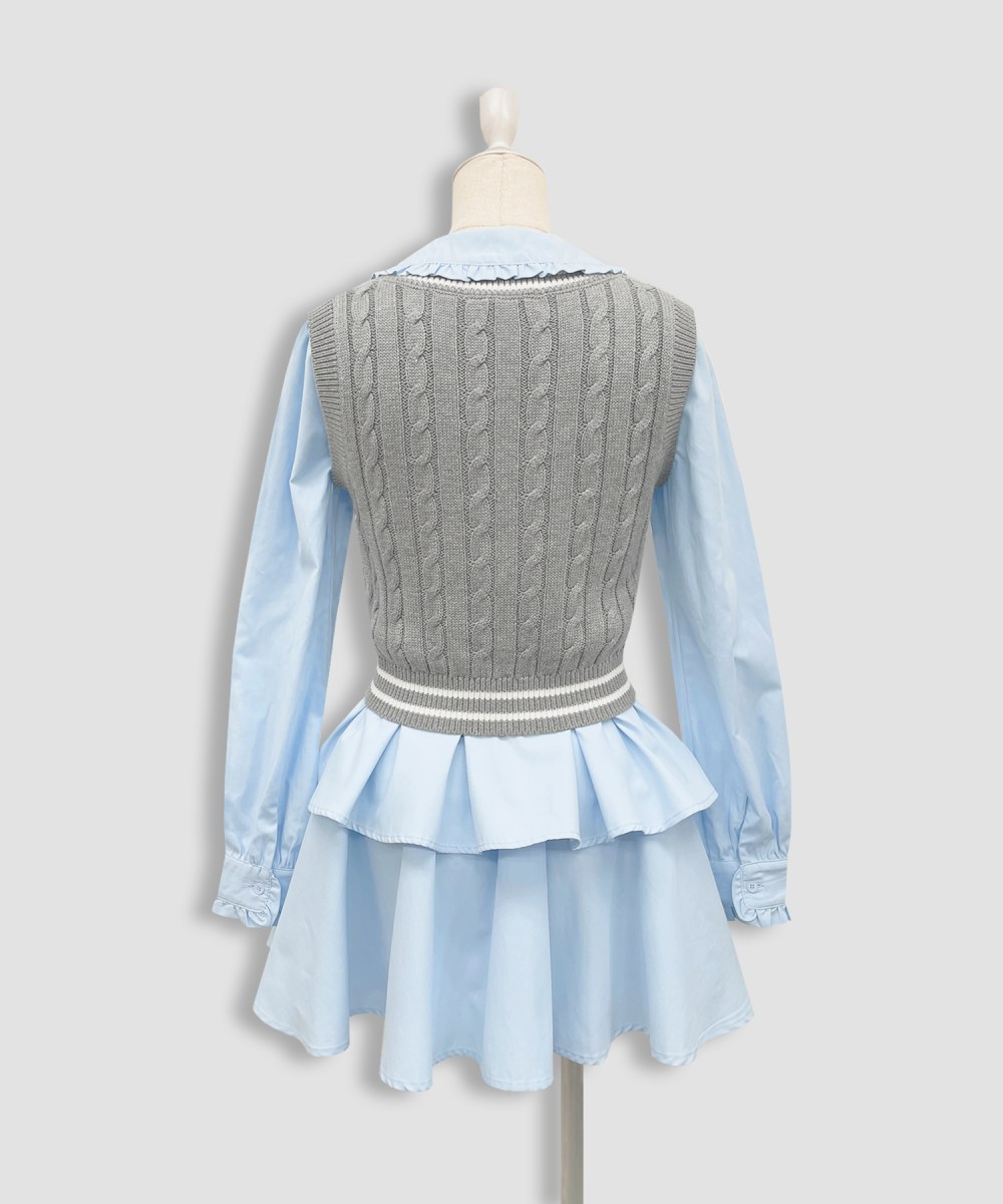 ベストセットシャツワンピース