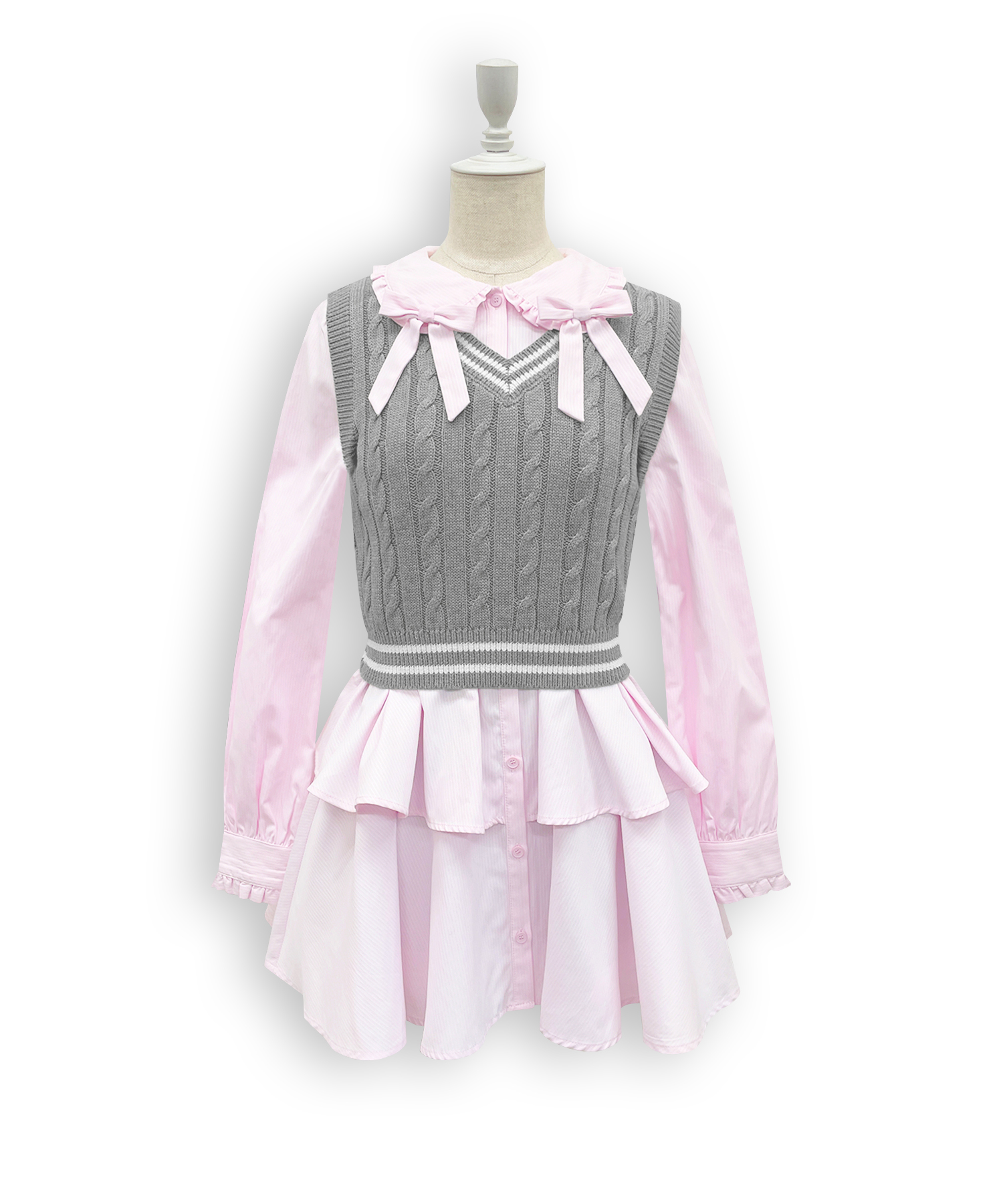 ベストセットシャツワンピース