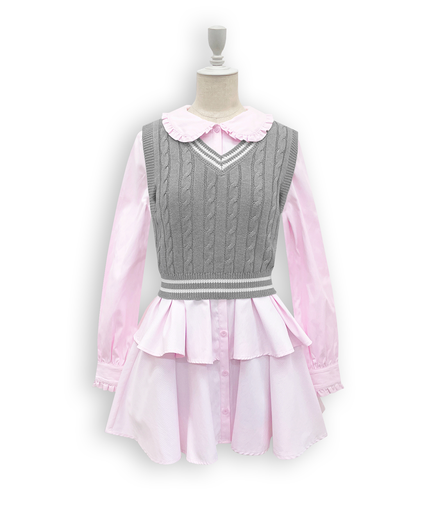 ベストセットシャツワンピース