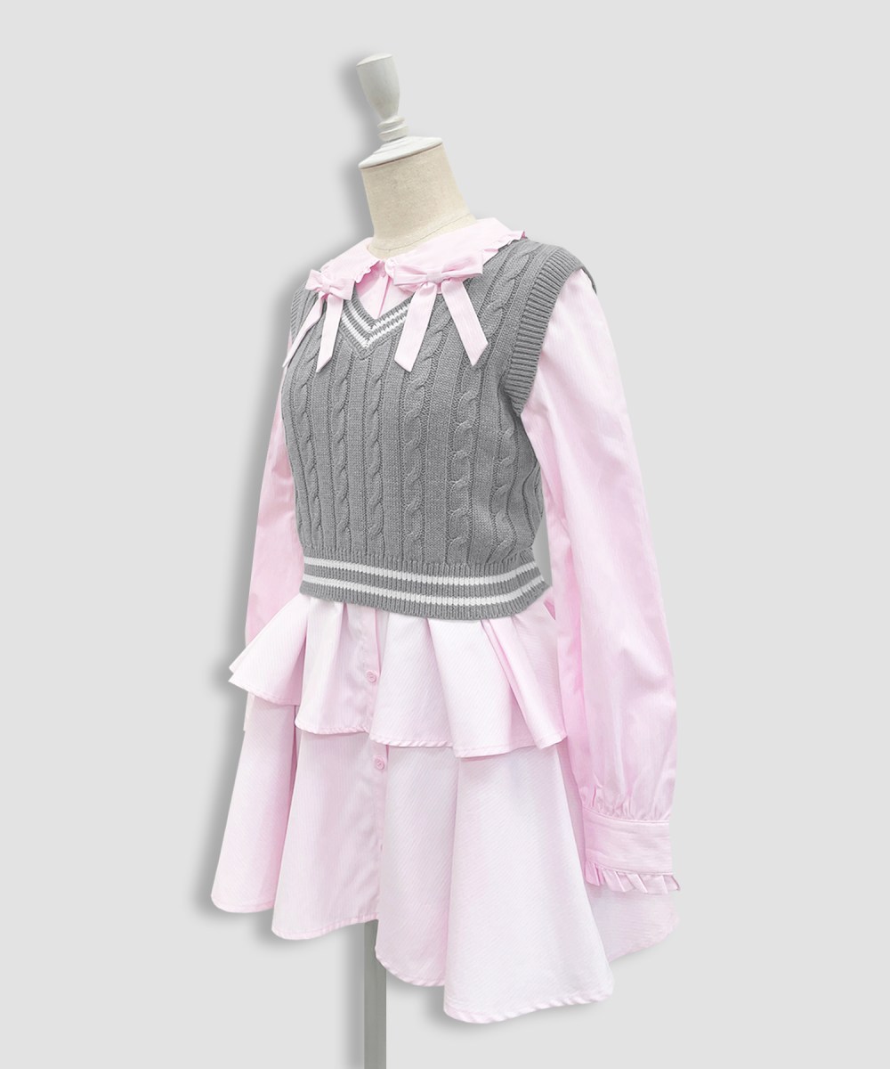 ベストセットシャツワンピース
