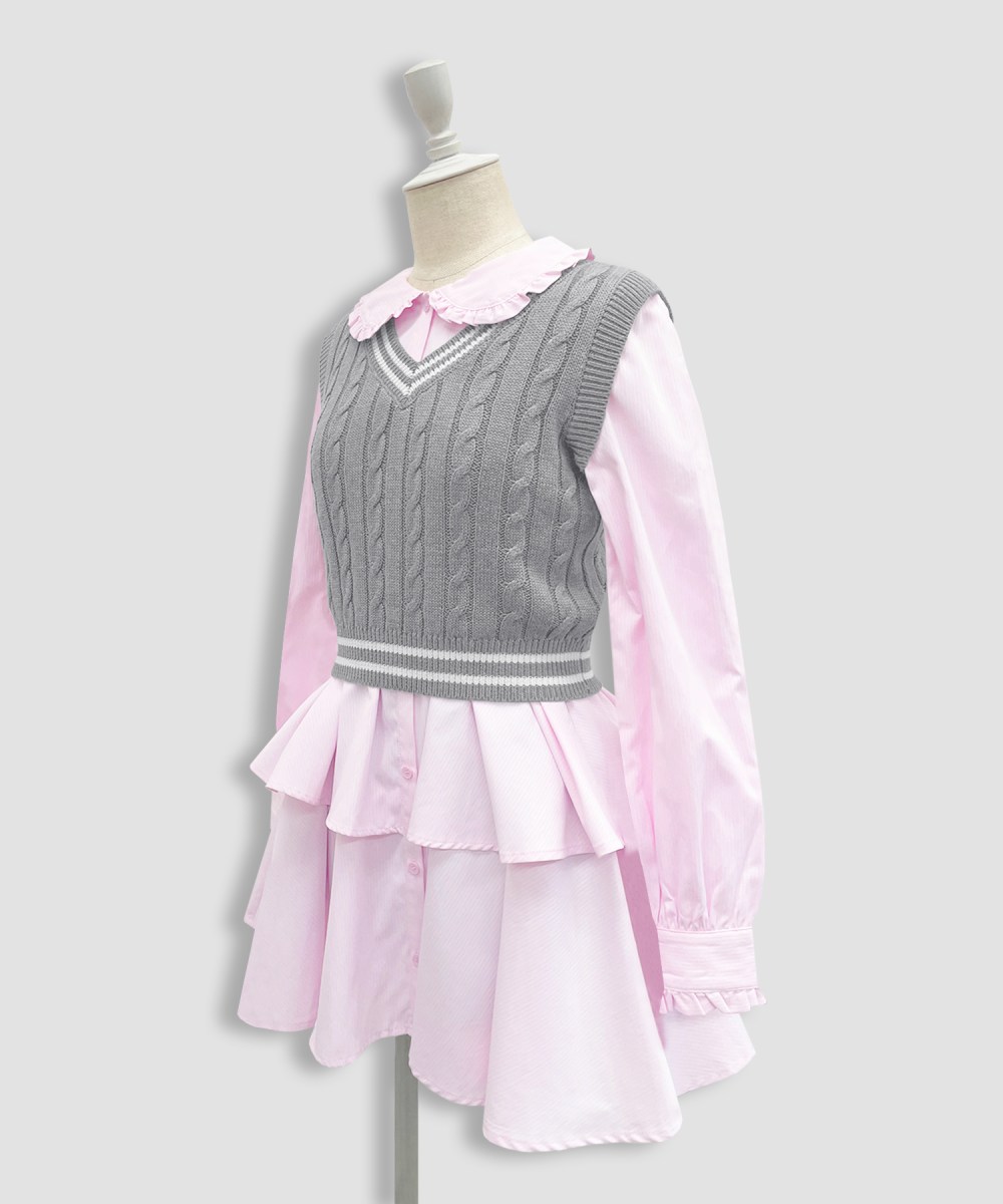 ベストセットシャツワンピース