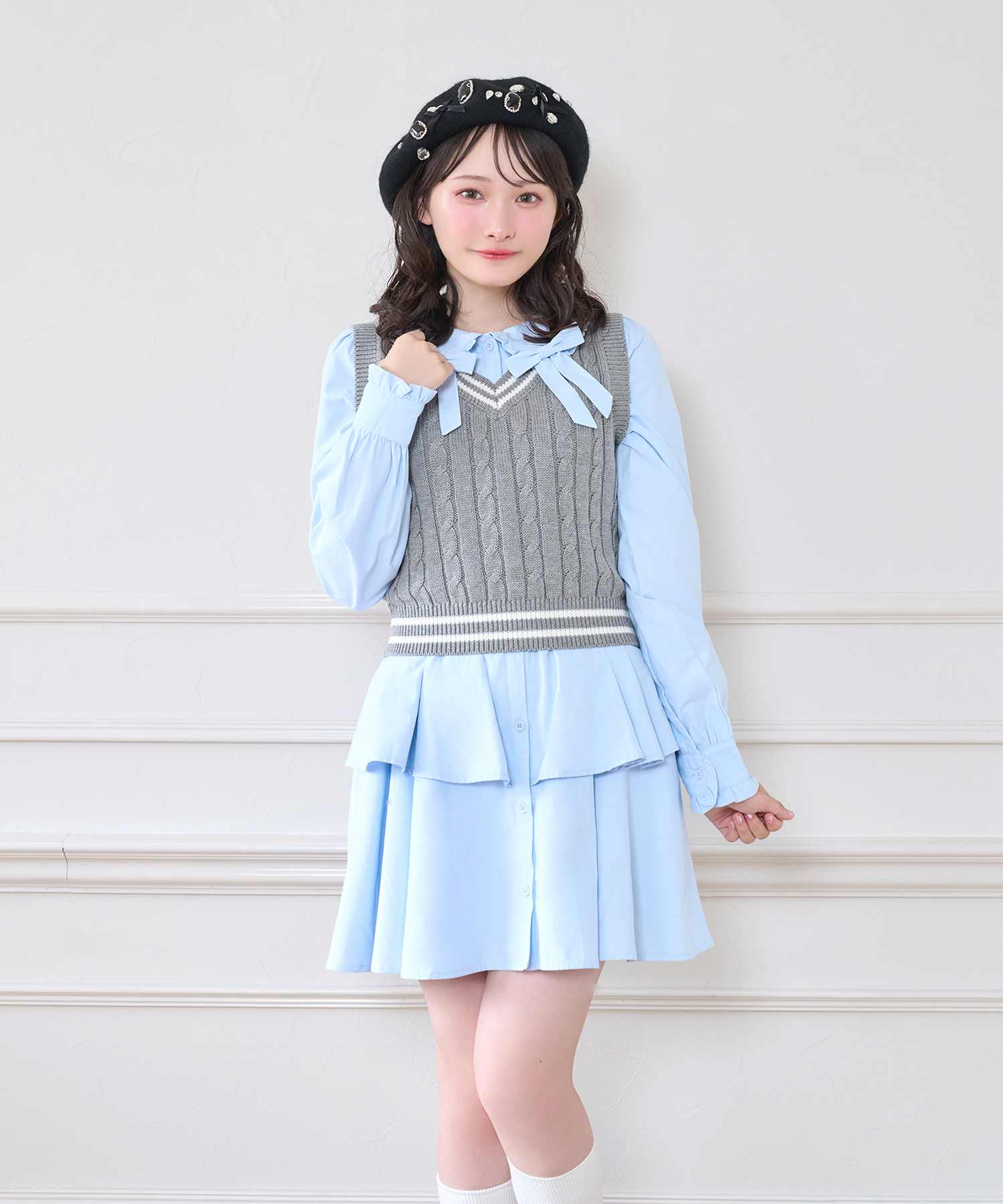 ベストセットシャツワンピース