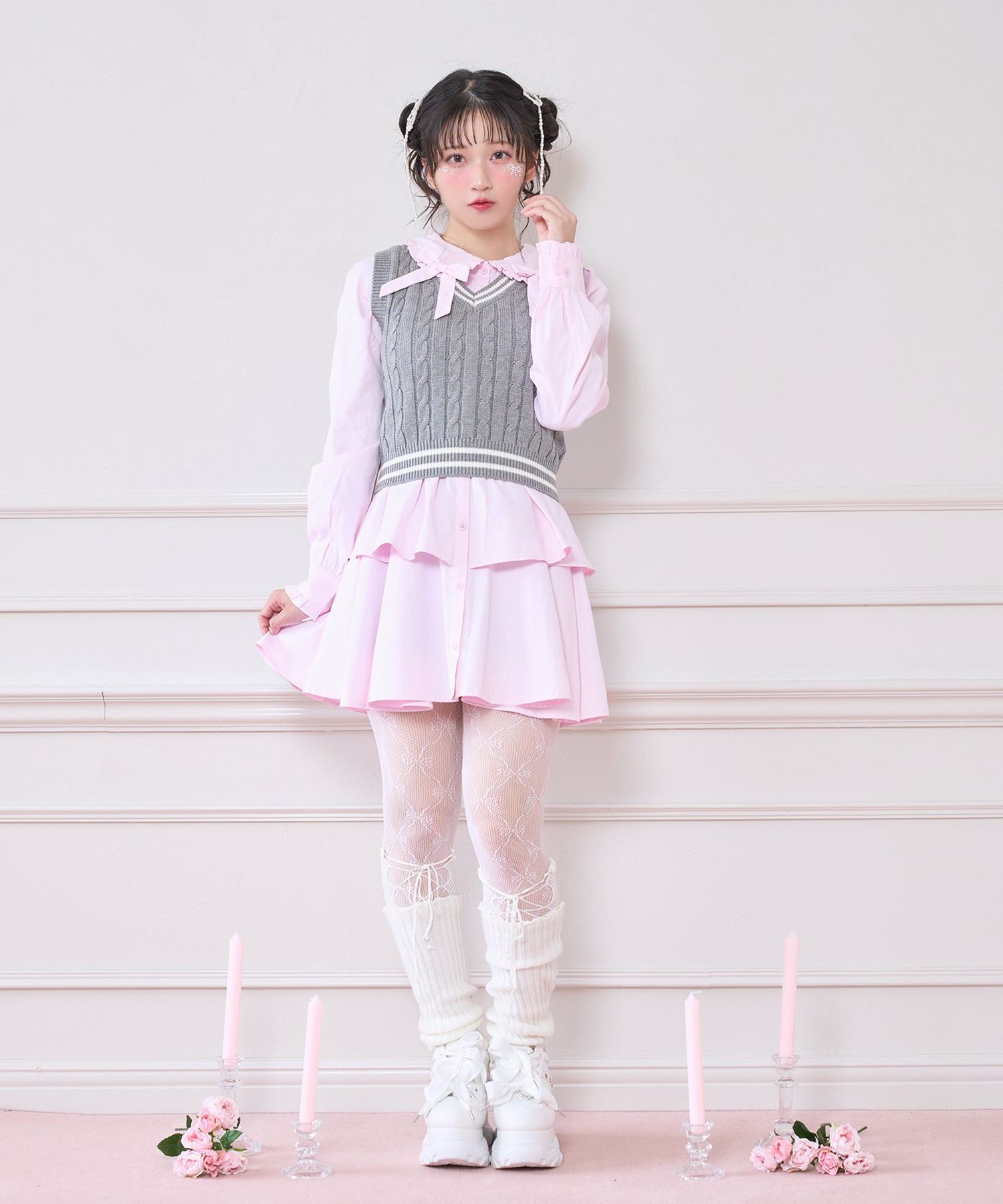 ベストセットシャツワンピース