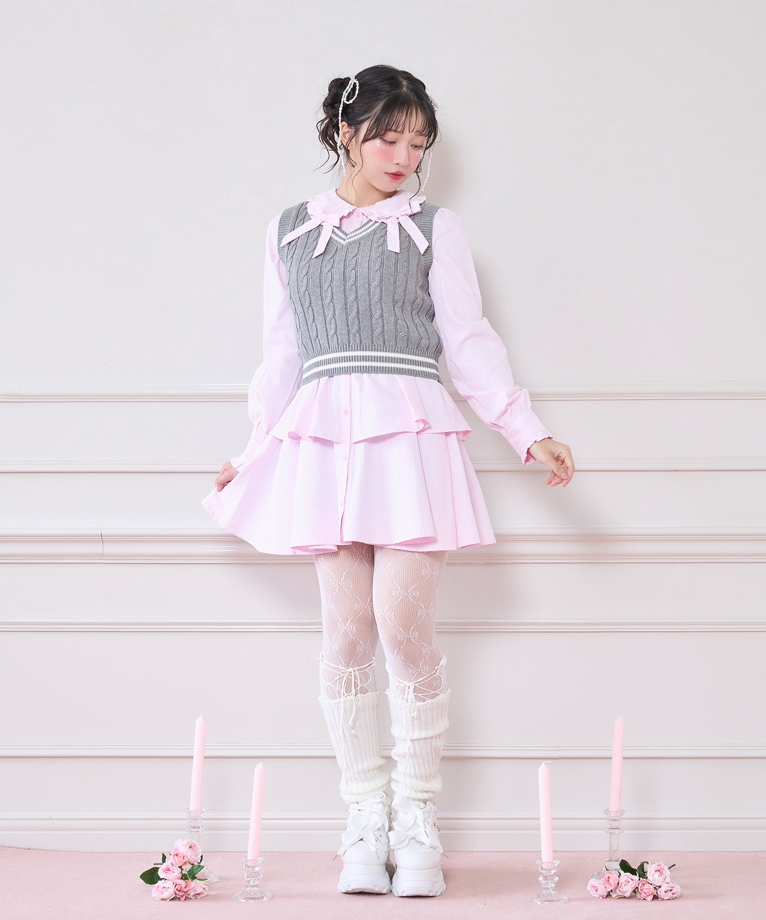 ベストセットシャツワンピース