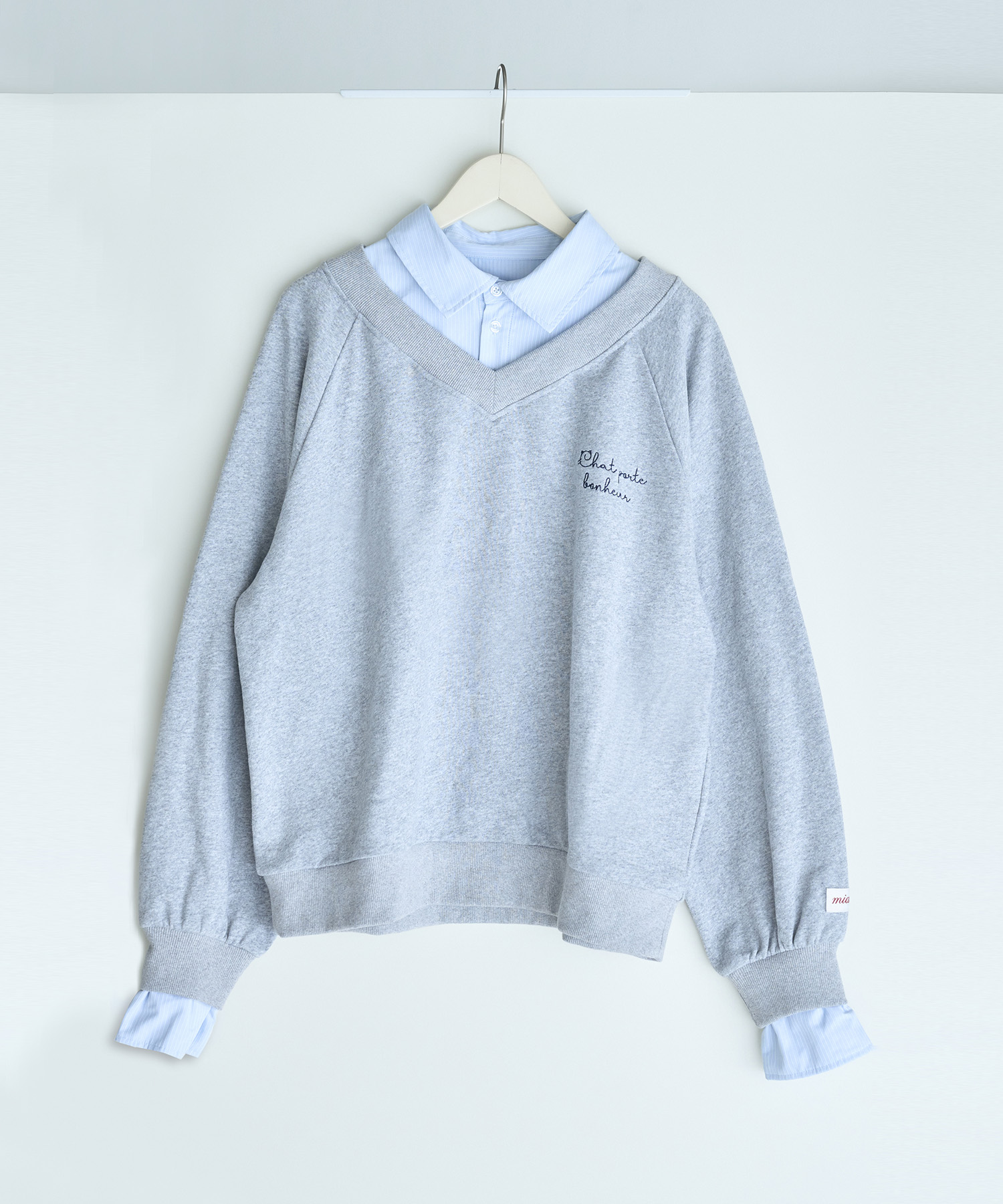 UNISEX 2way collar sweatshirt / GRAY