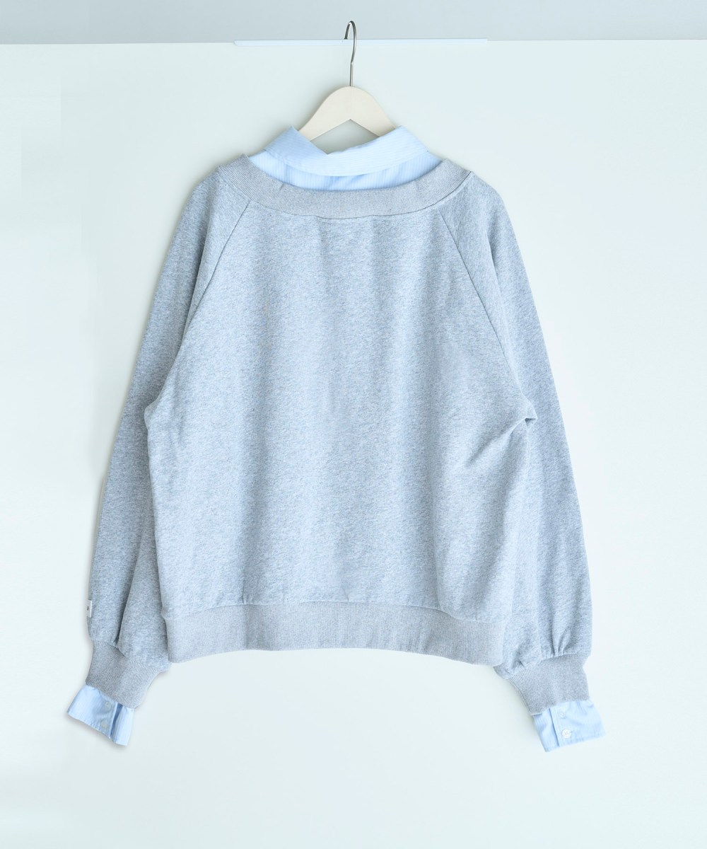 UNISEX 2way collar sweatshirt / GRAY