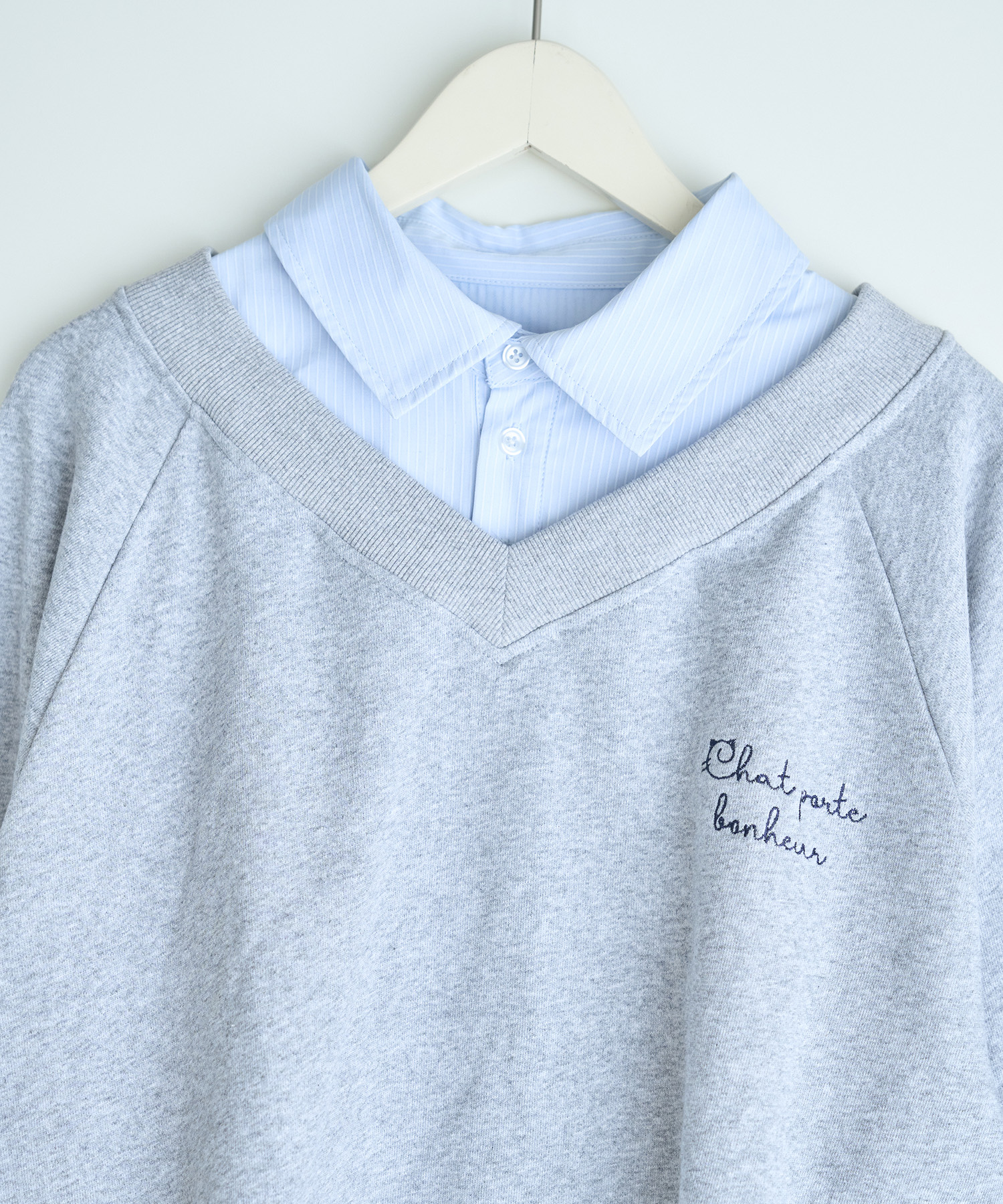 UNISEX 2way collar sweatshirt / GRAY