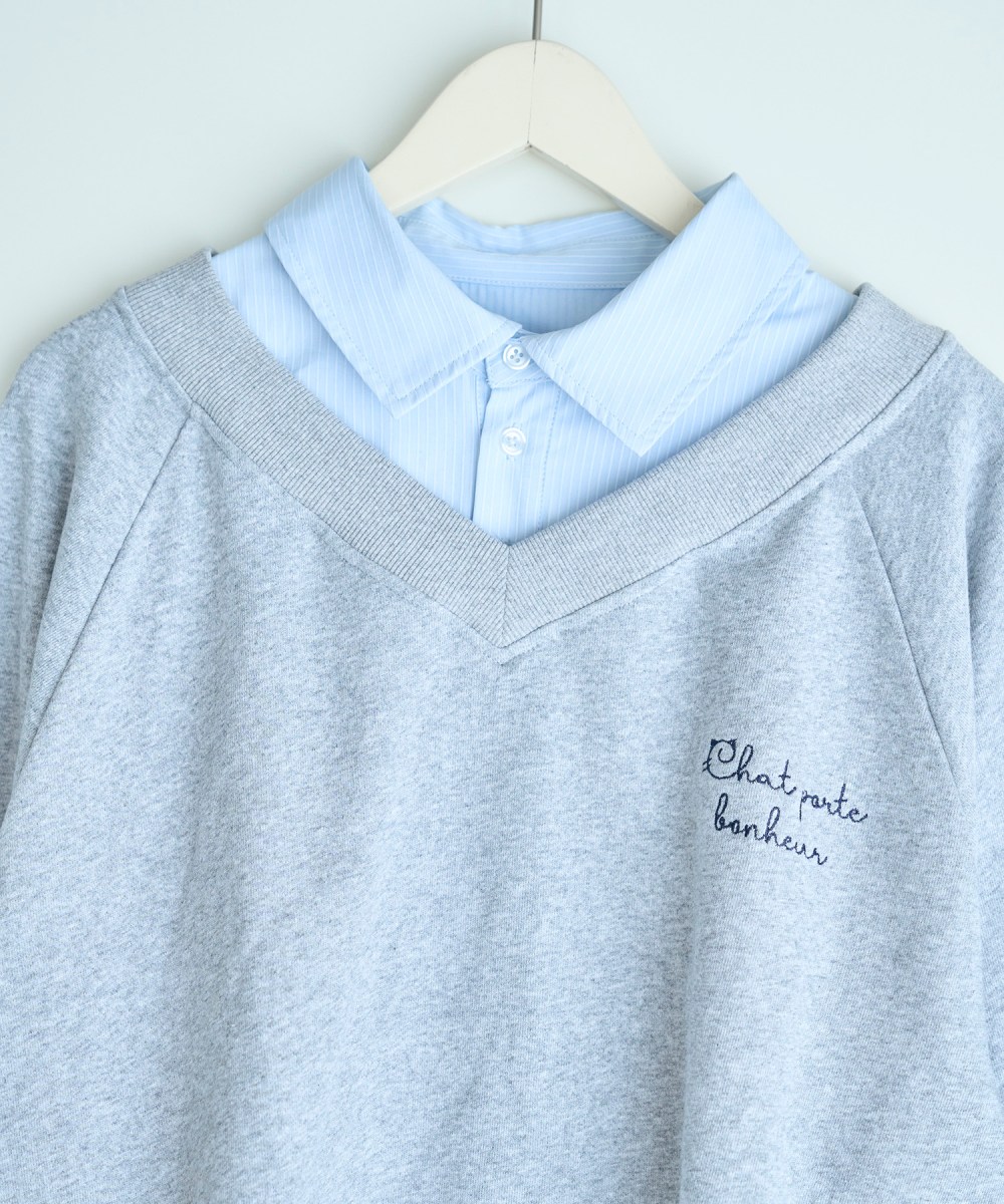 UNISEX 2way collar sweatshirt / GRAY