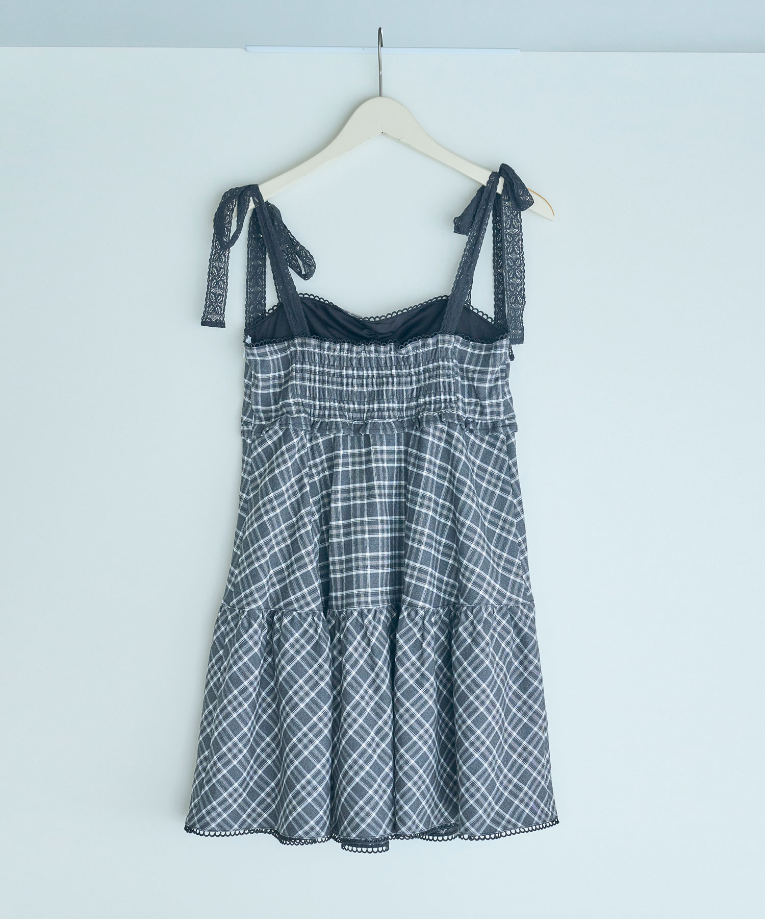 cardigan check camisole onepiece