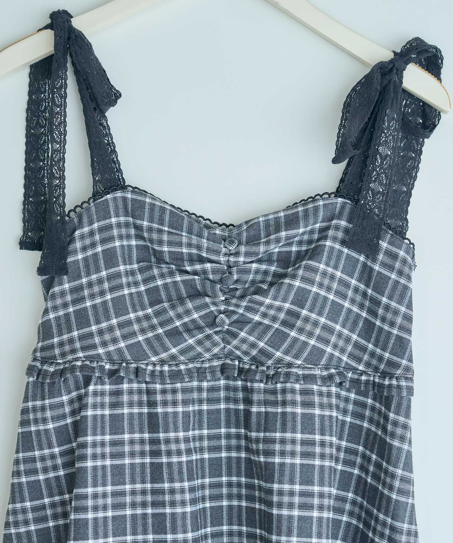 cardigan check camisole onepiece