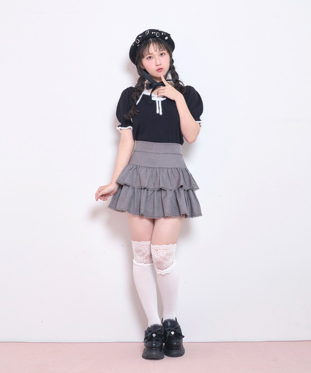 ポイントシャギー配色ニット