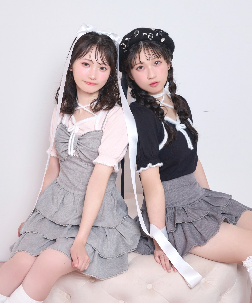 ポイントシャギー配色ニット