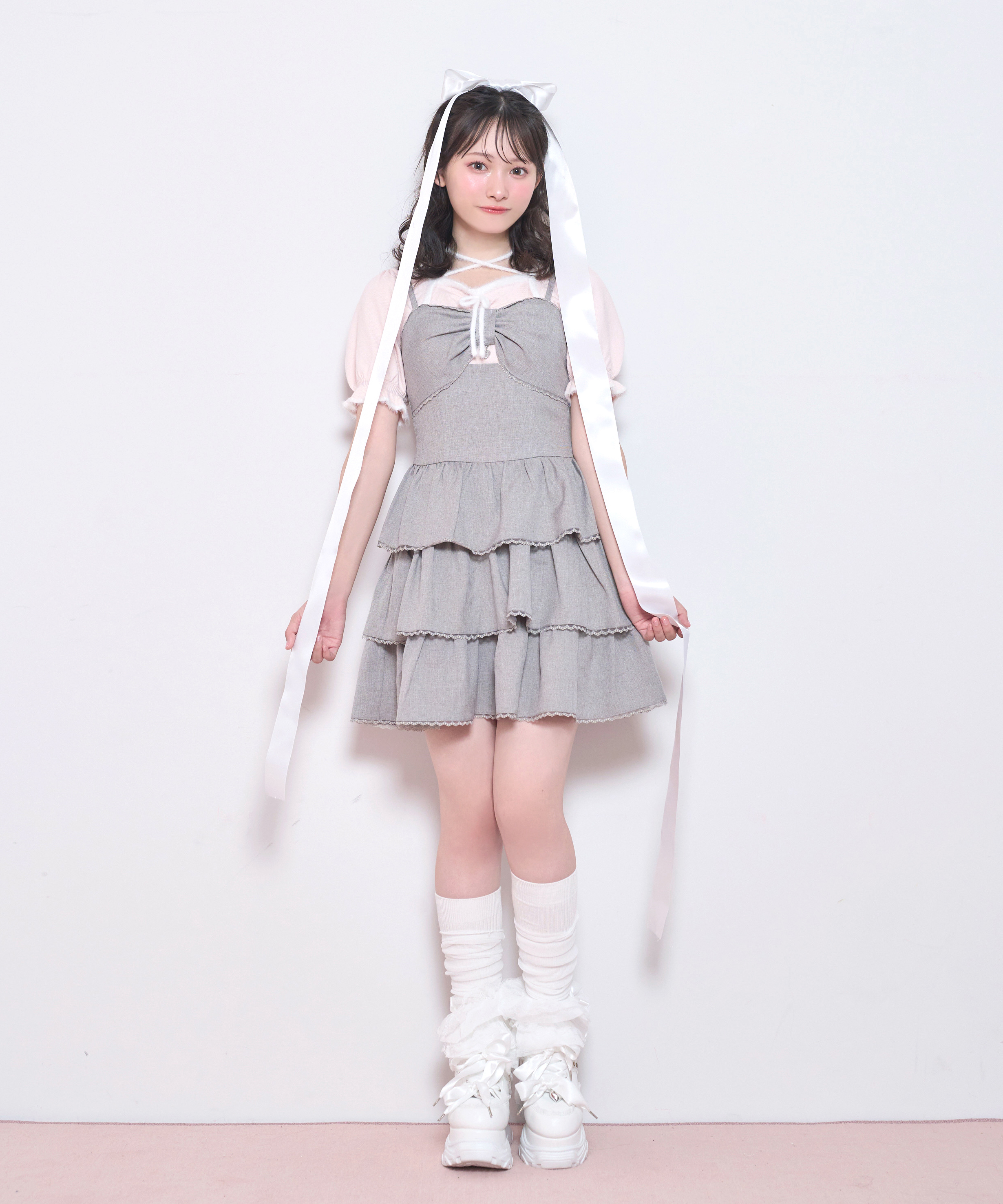 ポイントシャギー配色ニット