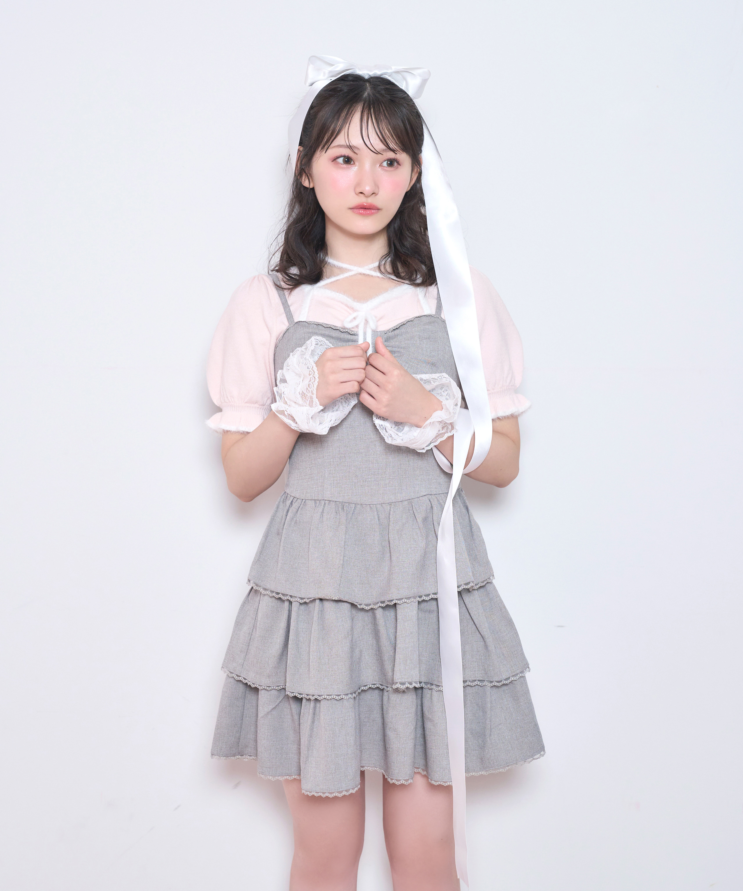 ポイントシャギー配色ニット