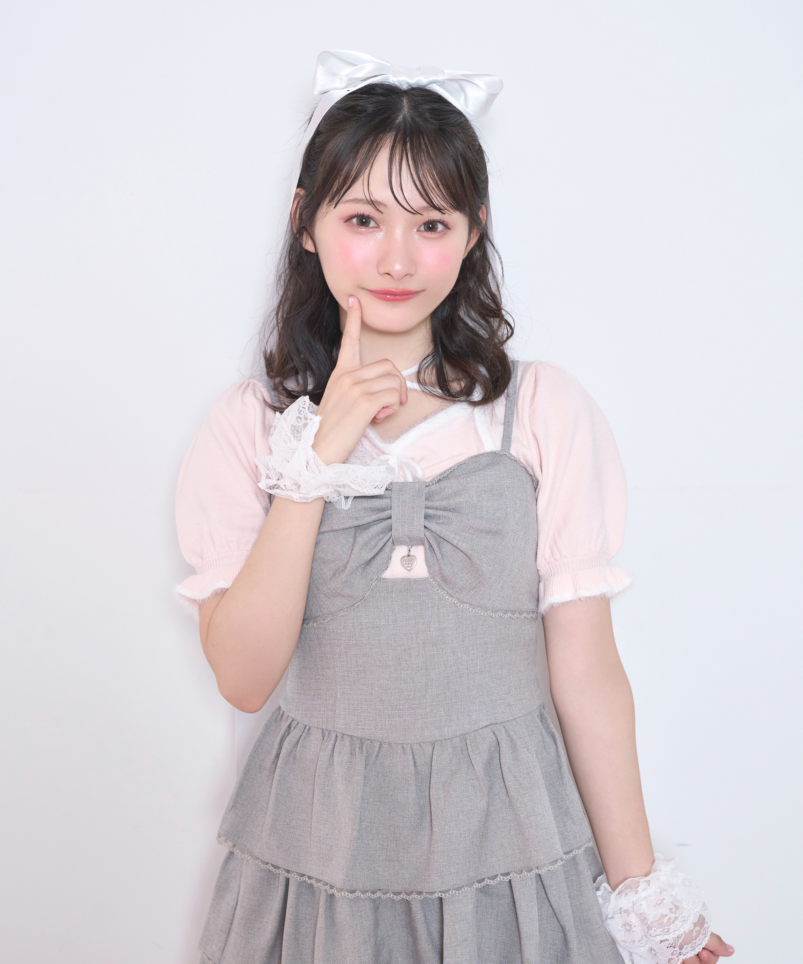 ポイントシャギー配色ニット