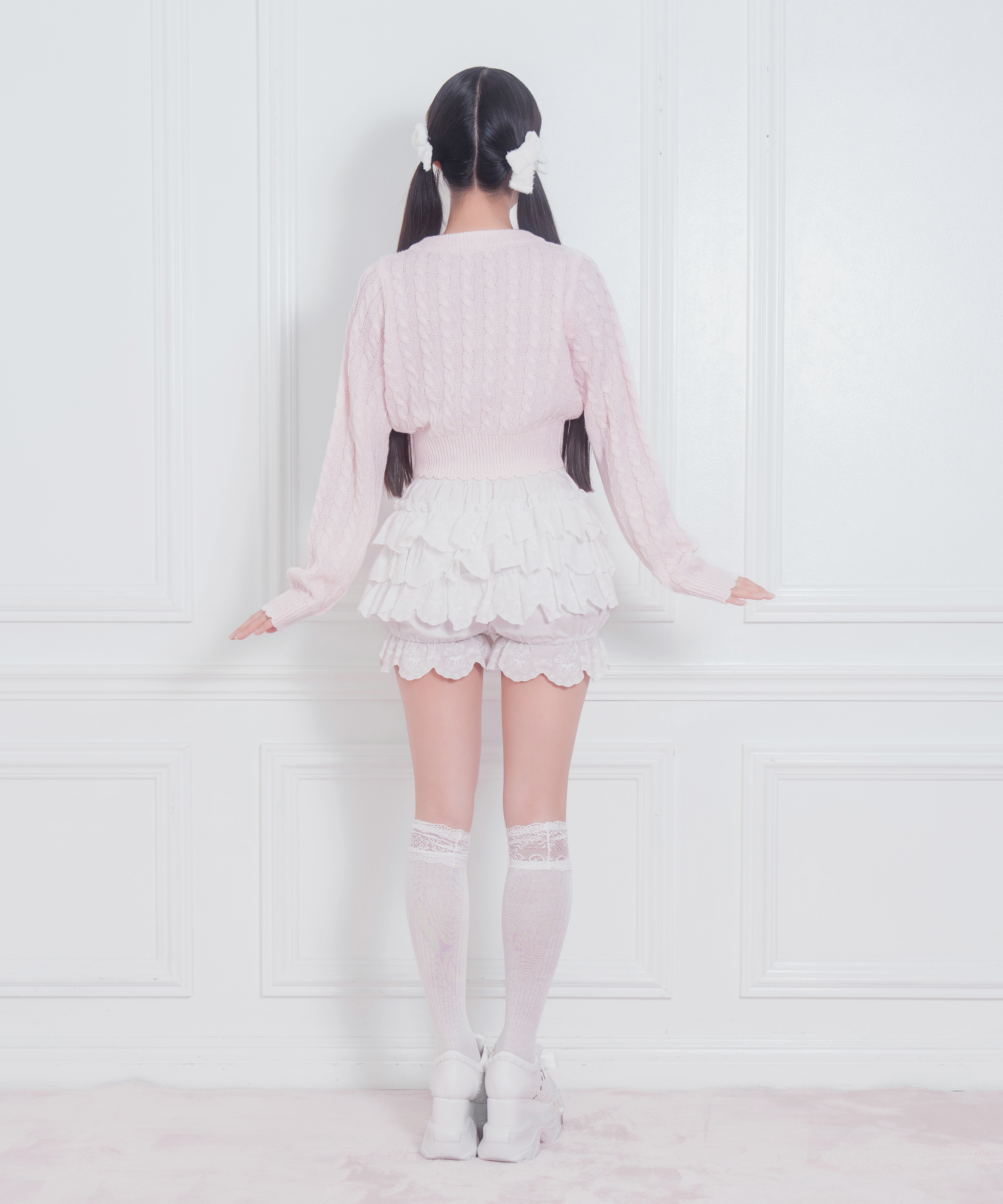 ポイントリボンケーブルカーディガン