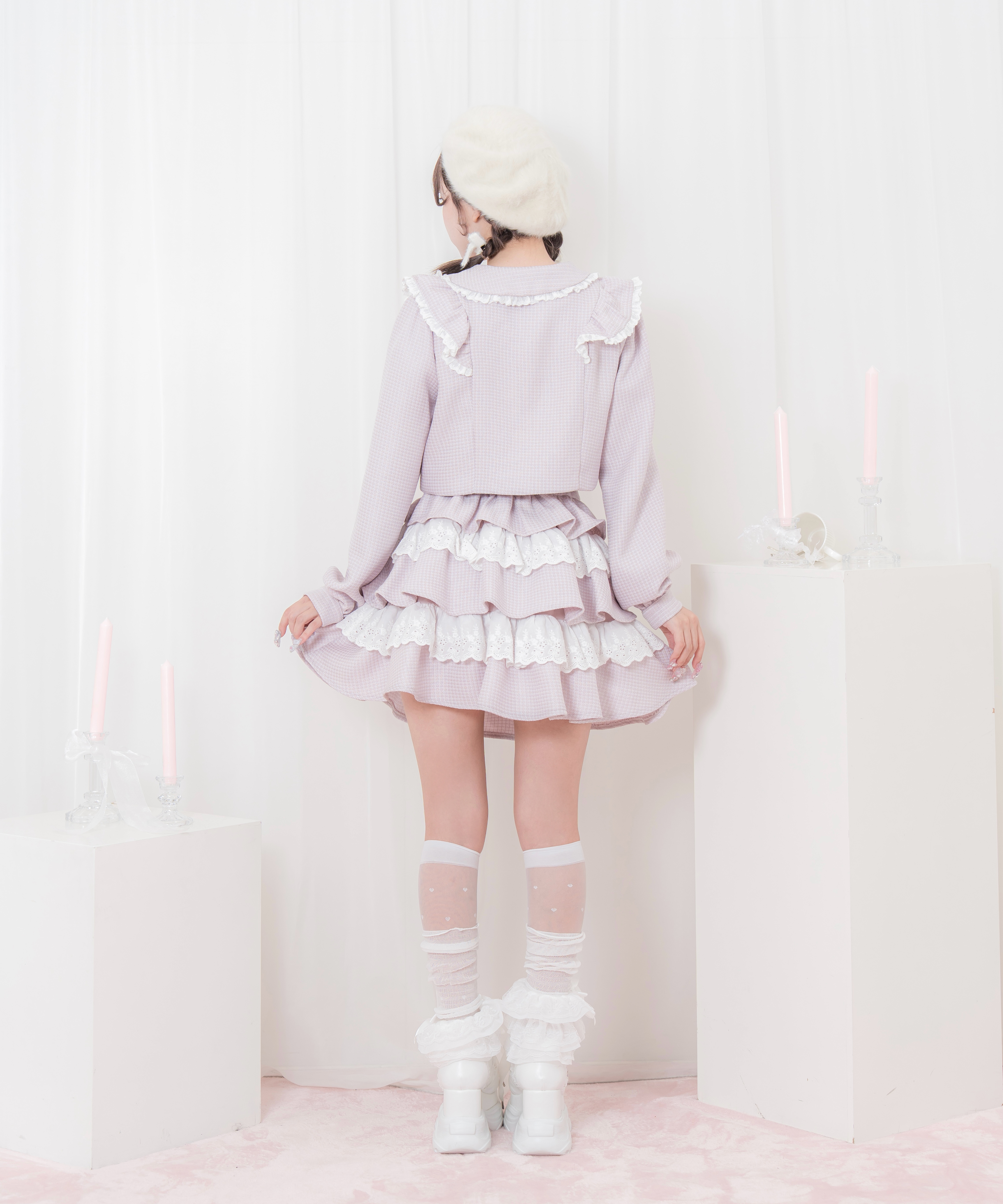 コットンレースツイードセットアップ