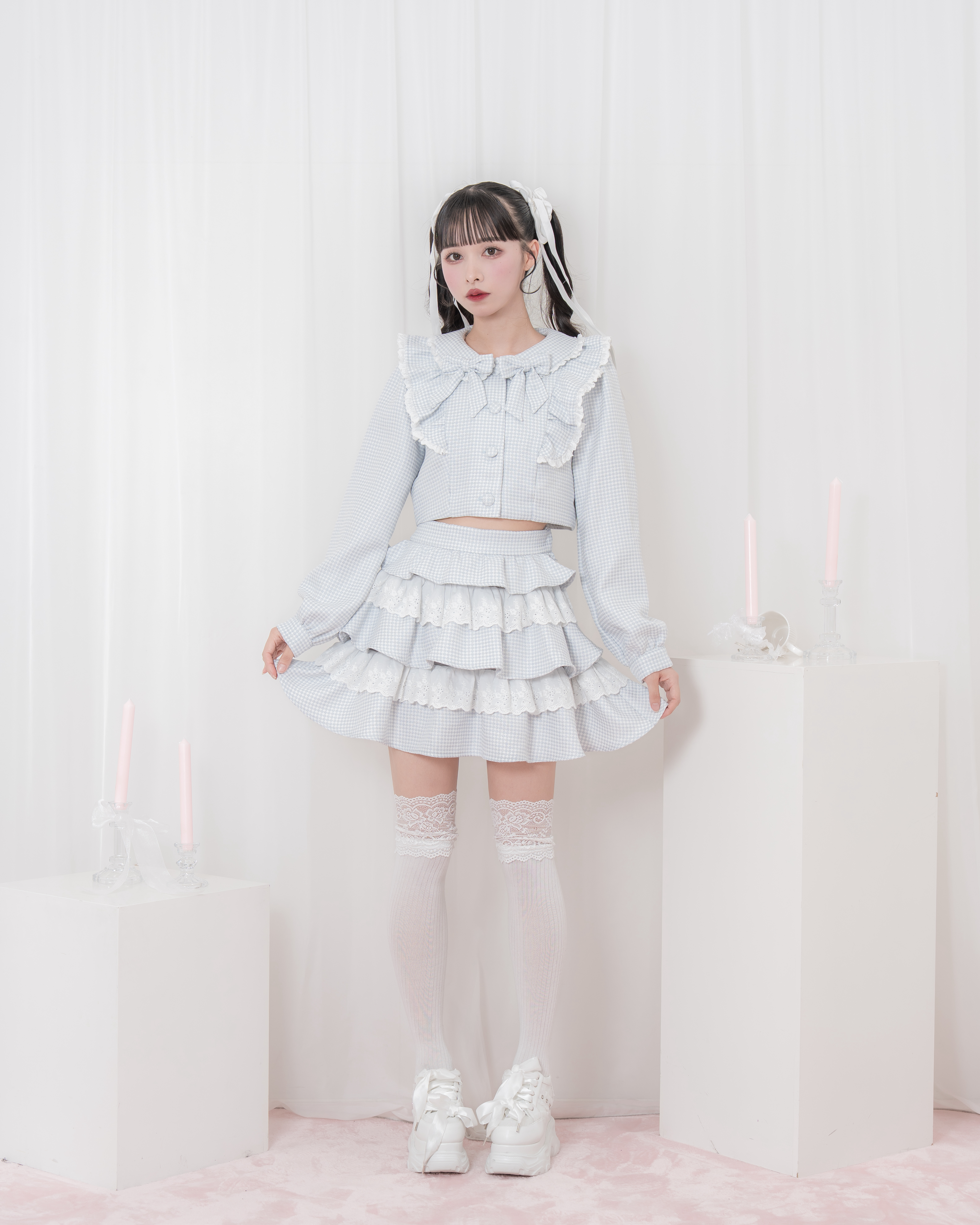 コットンレースツイードセットアップ