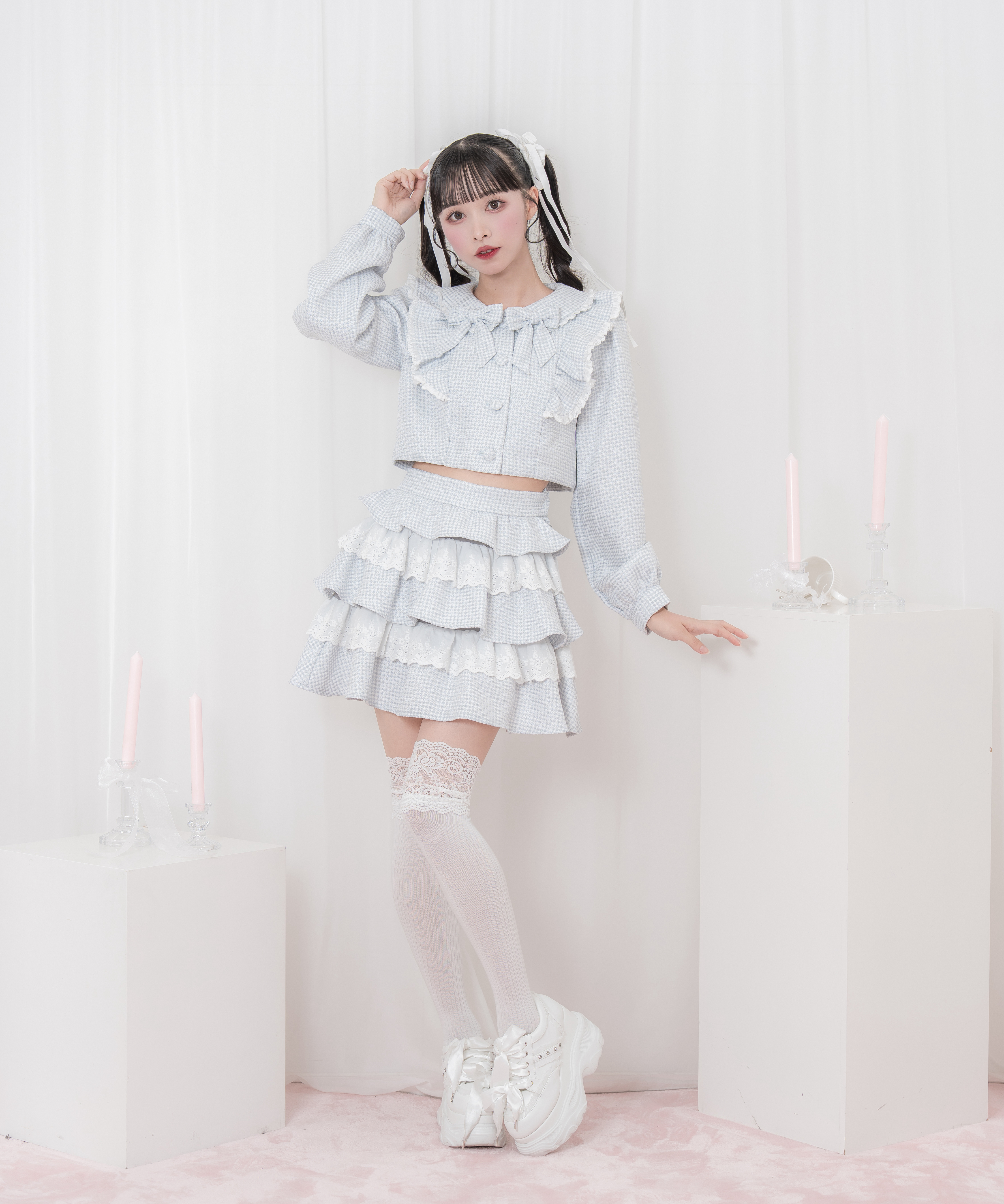 コットンレースツイードセットアップ