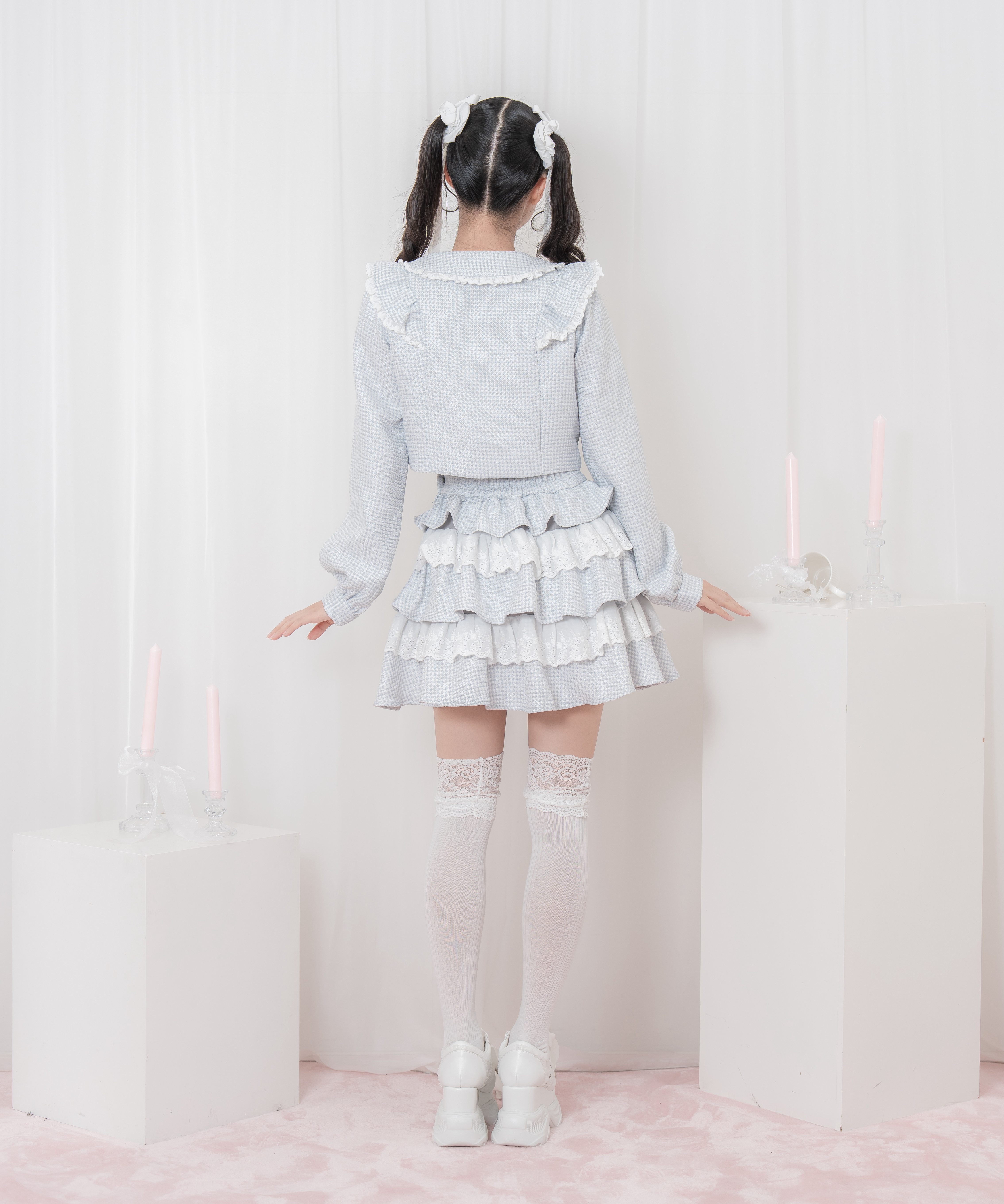 コットンレースツイードセットアップ