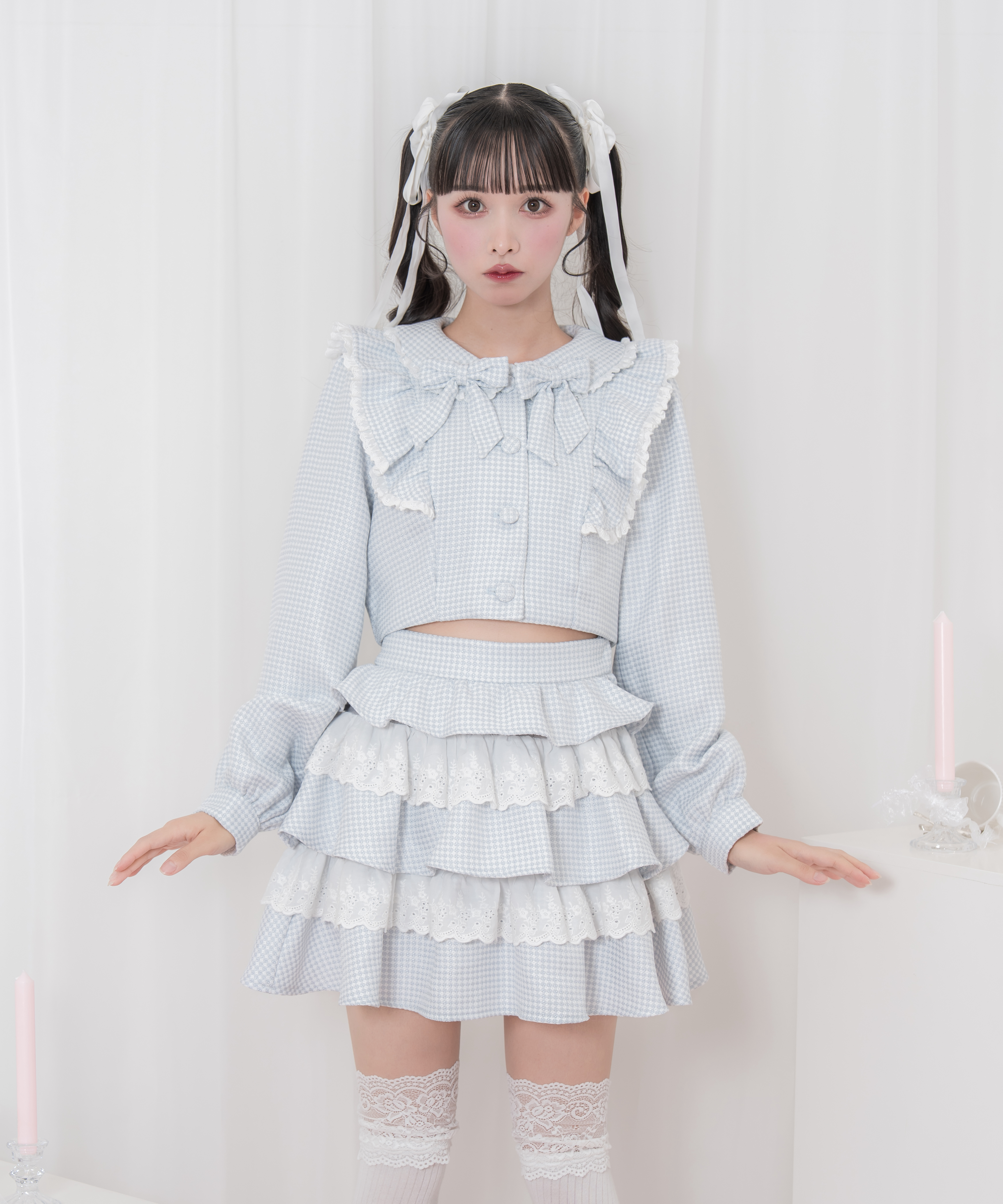 コットンレースツイードセットアップ