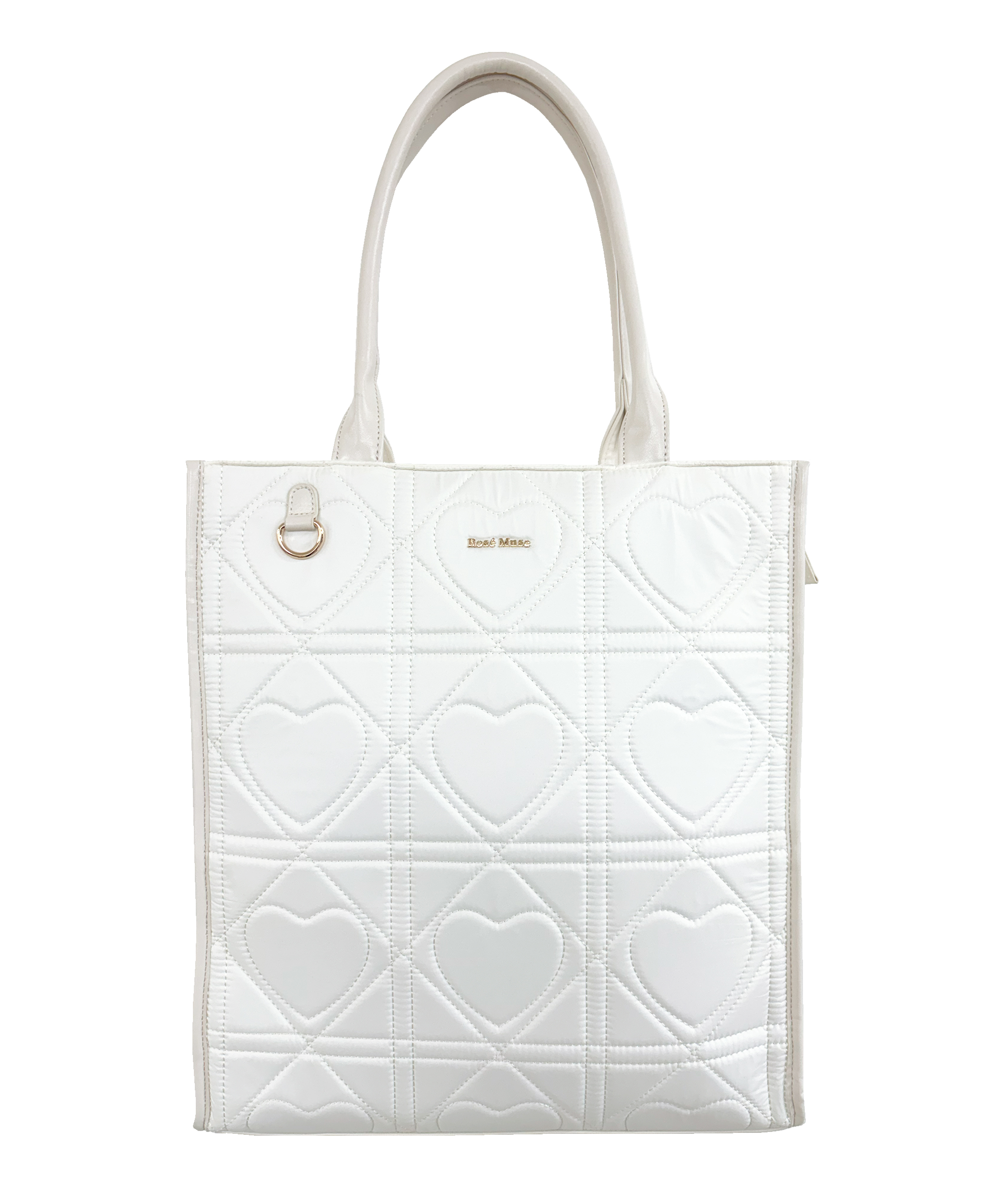 Heart quilted lightweight tote