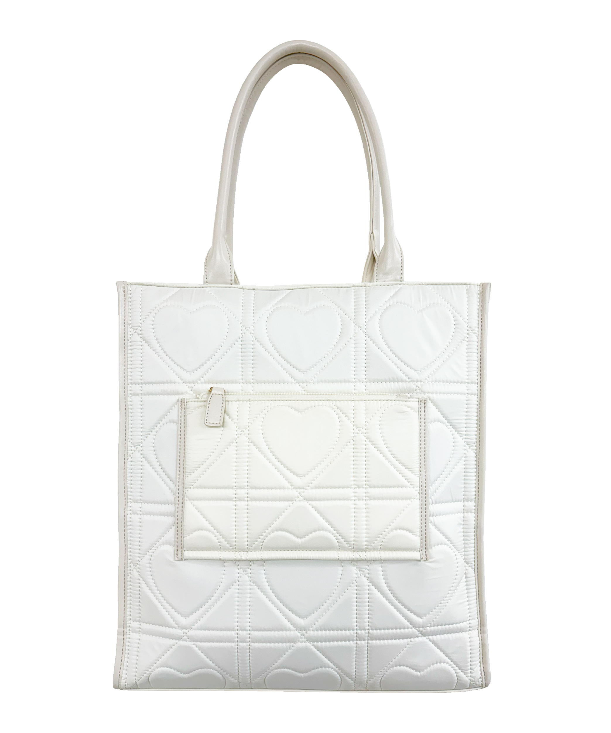 Heart quilted lightweight tote