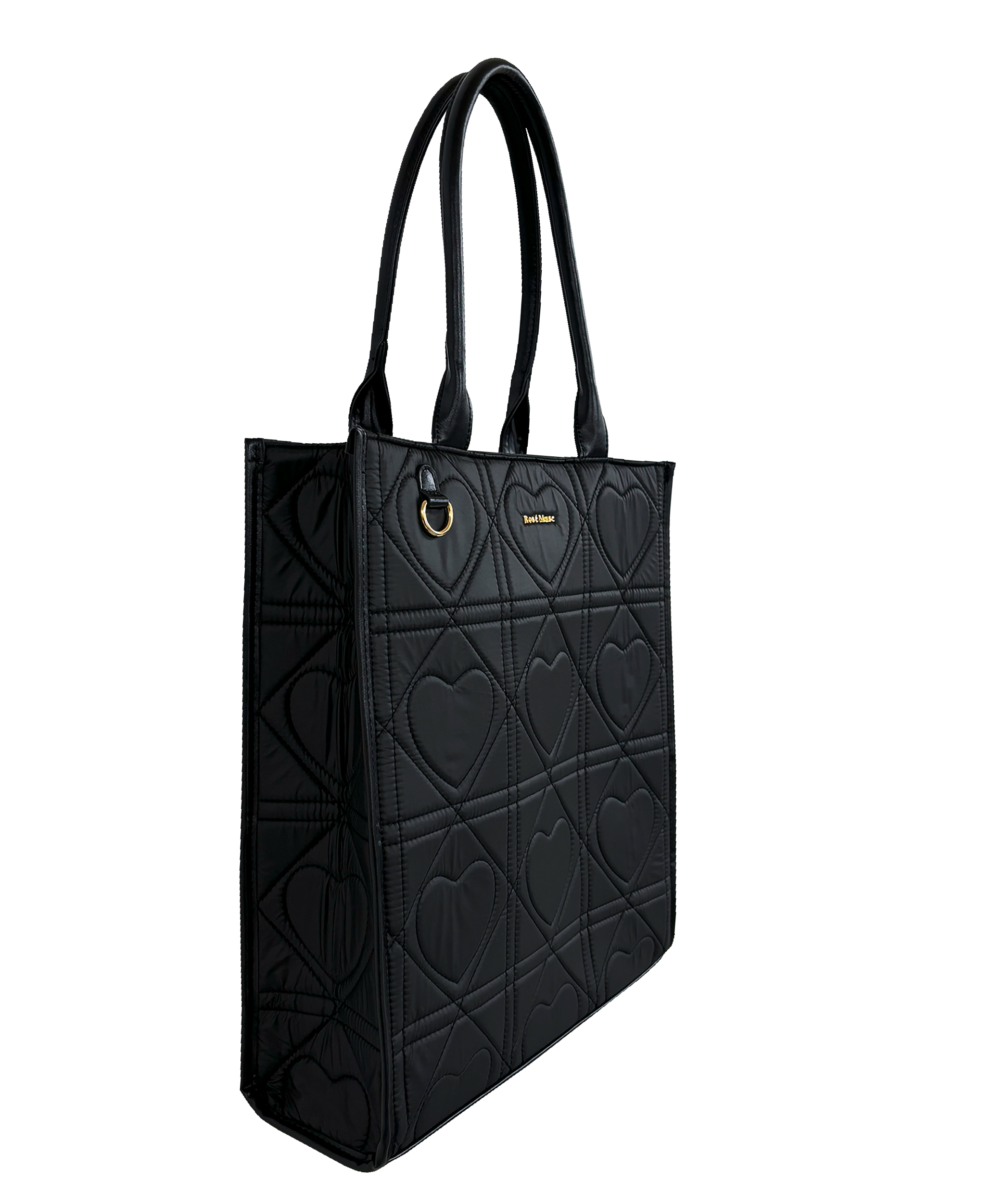 Heart quilted lightweight tote