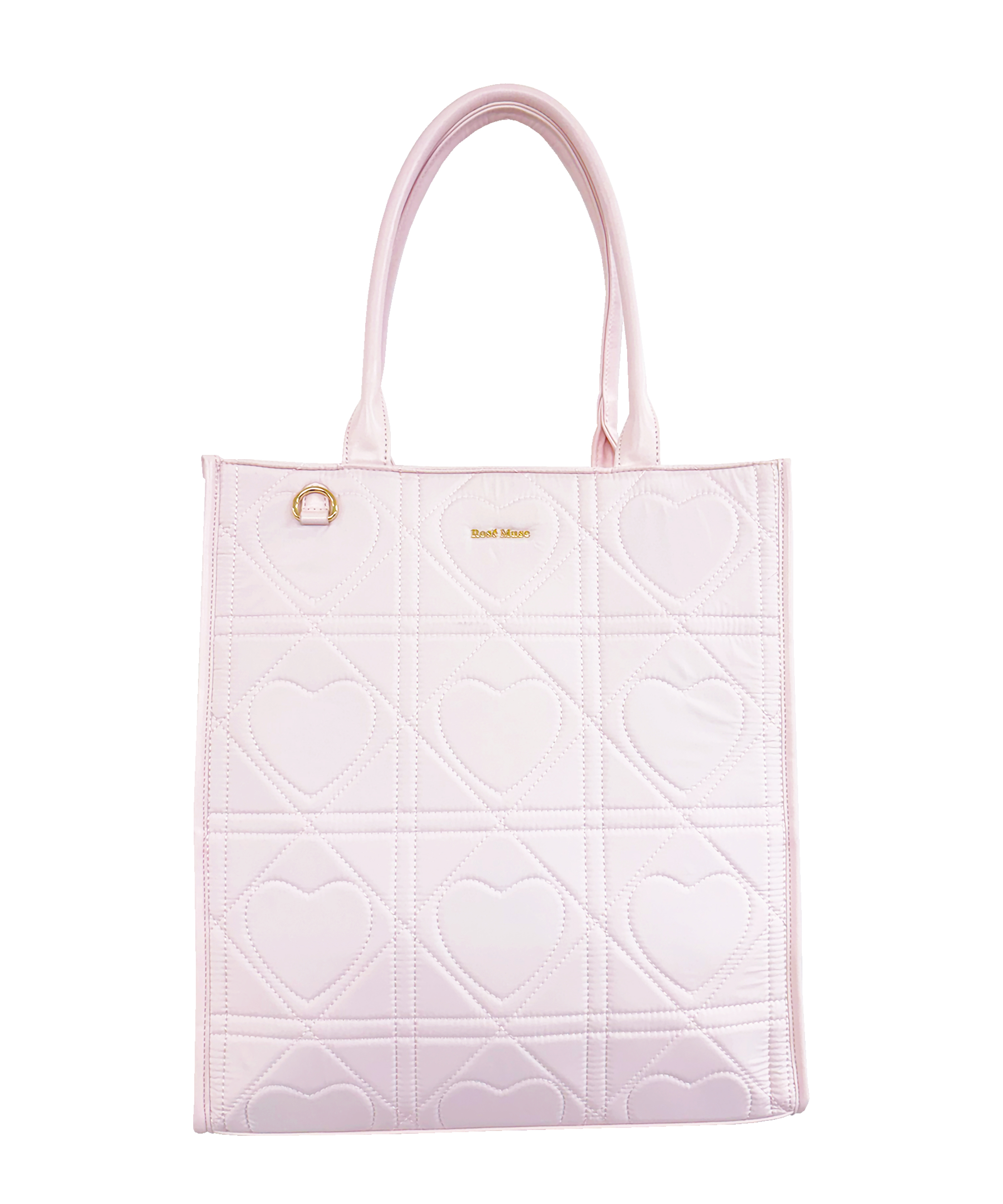 Heart quilted lightweight tote