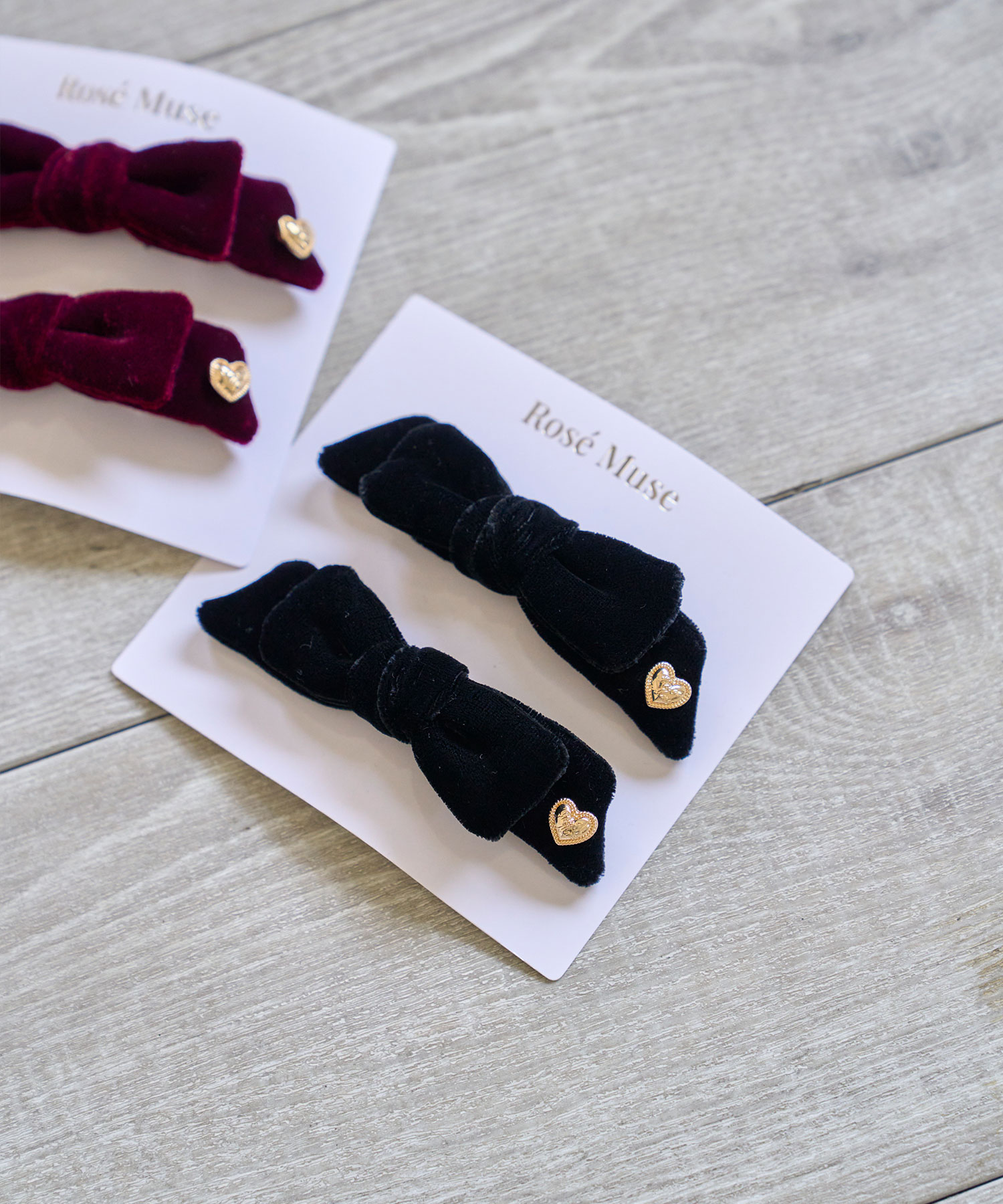 Velvet ribbon hair clip set – BUNNY APARTMENT