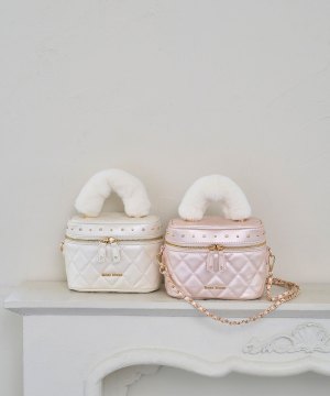 Mini vanity with detachable fur handle