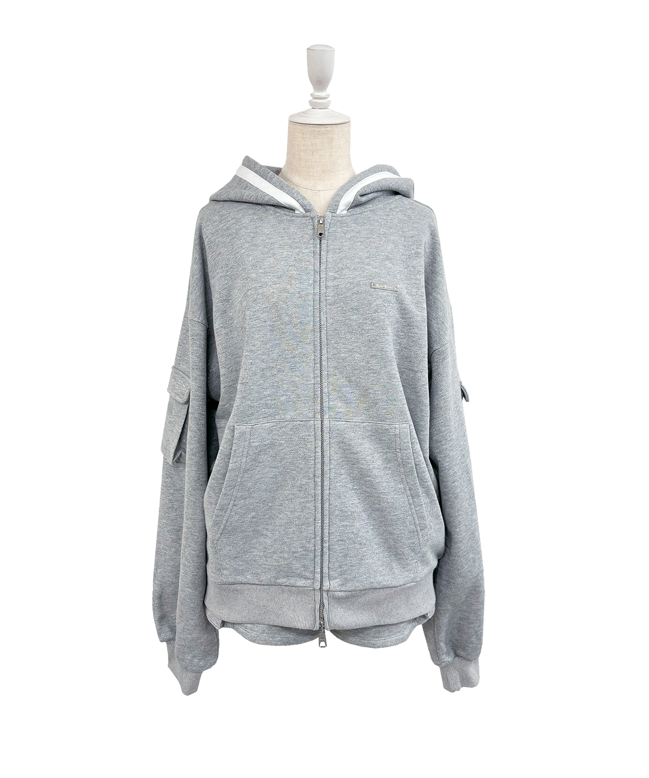 Satin ribbon point cargo zip set