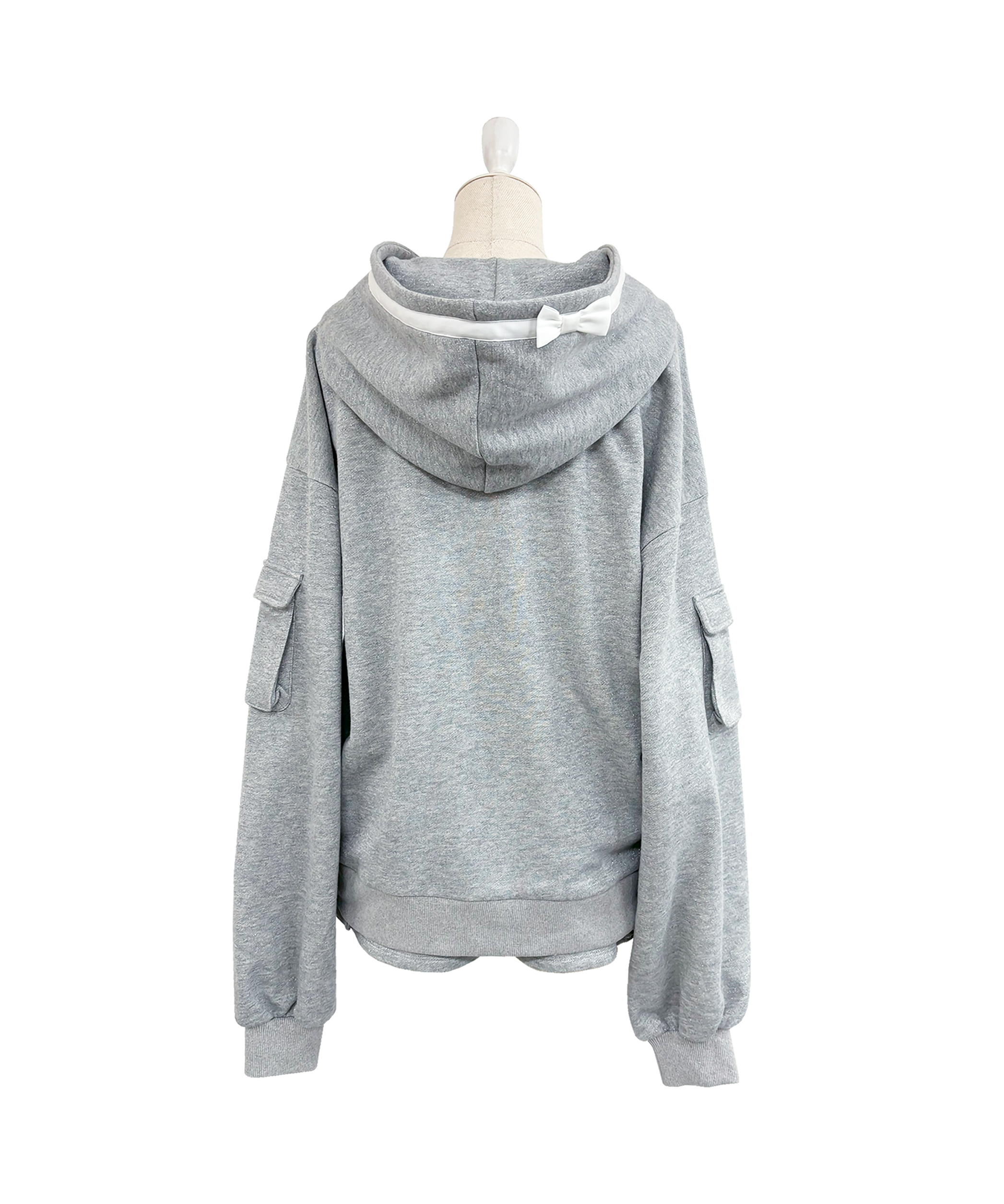 Satin ribbon point cargo zip set