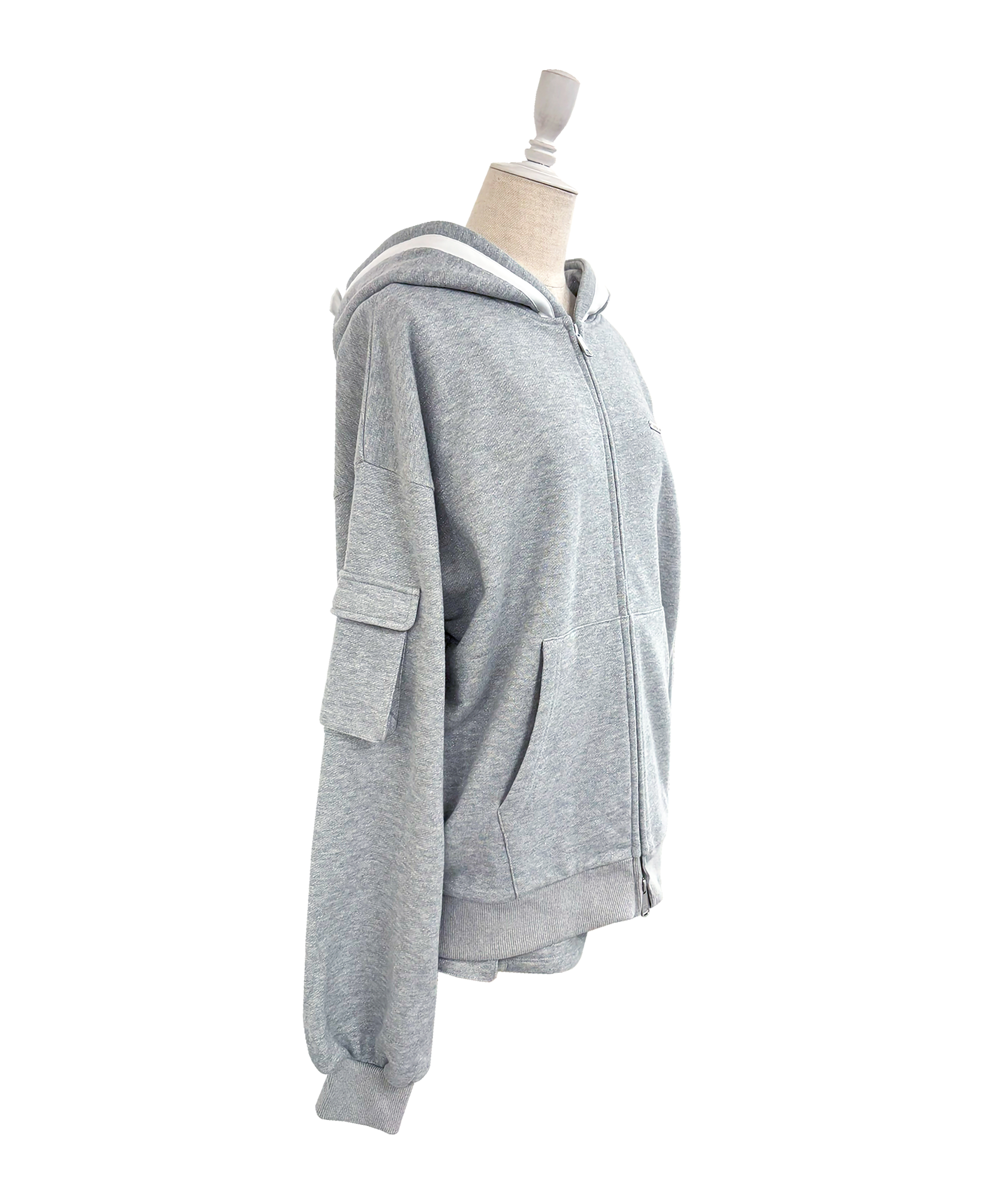 Satin ribbon point cargo zip set