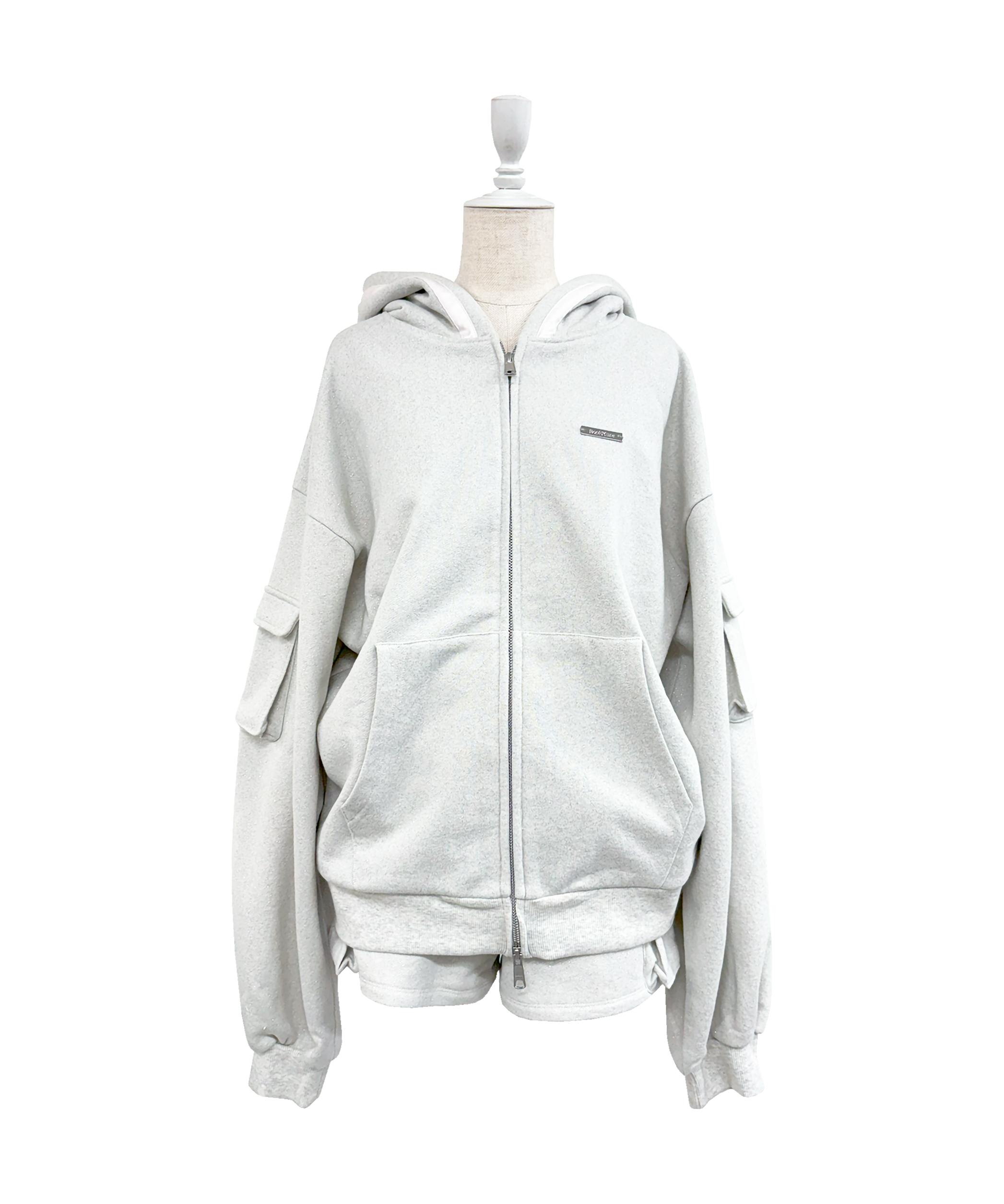 Satin ribbon point cargo zip set