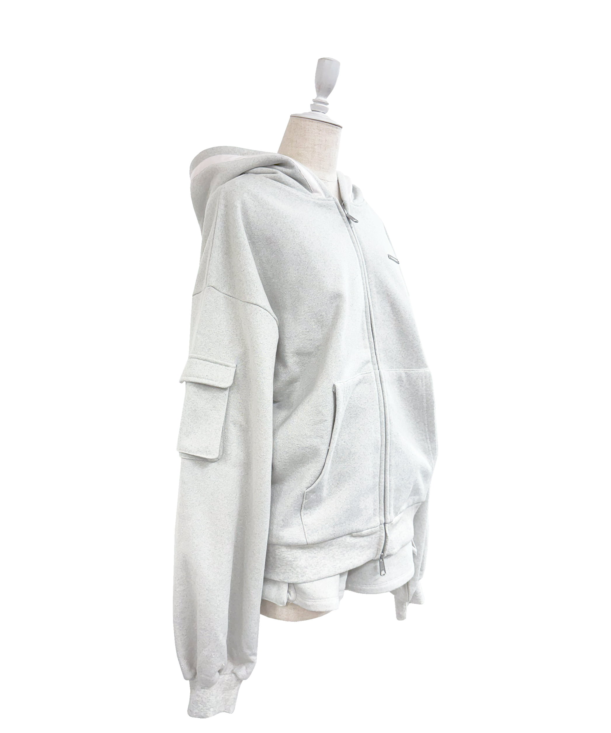 Satin ribbon point cargo zip set