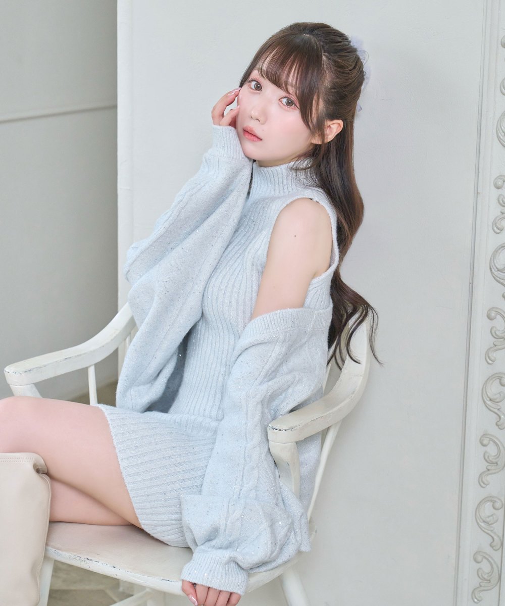Glitter knit o/p set