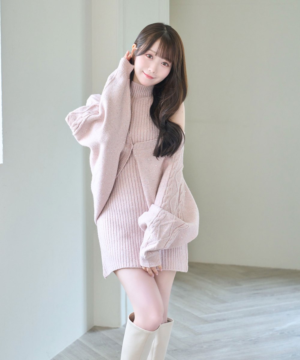 Glitter knit o/p set