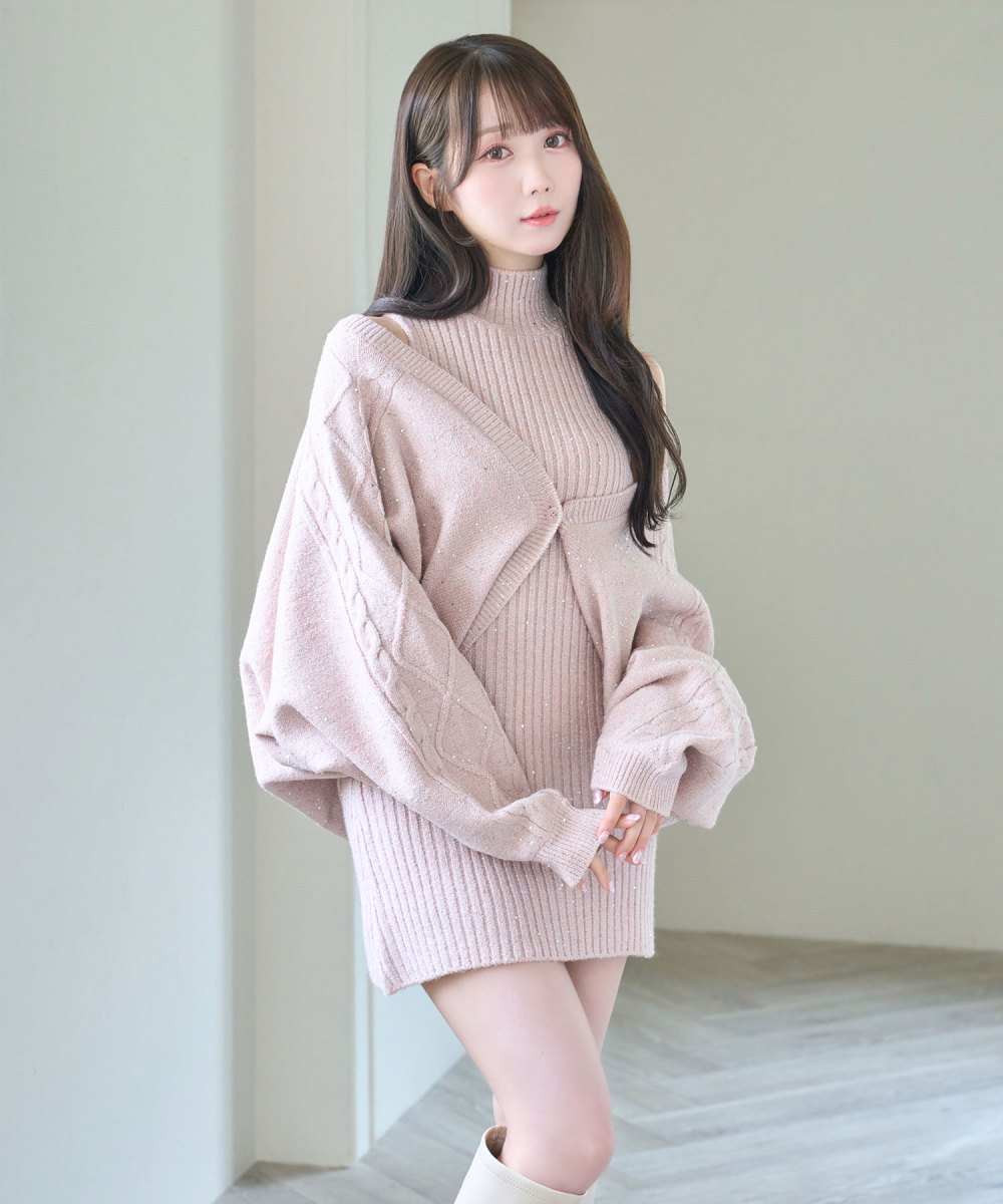 Glitter knit o/p set