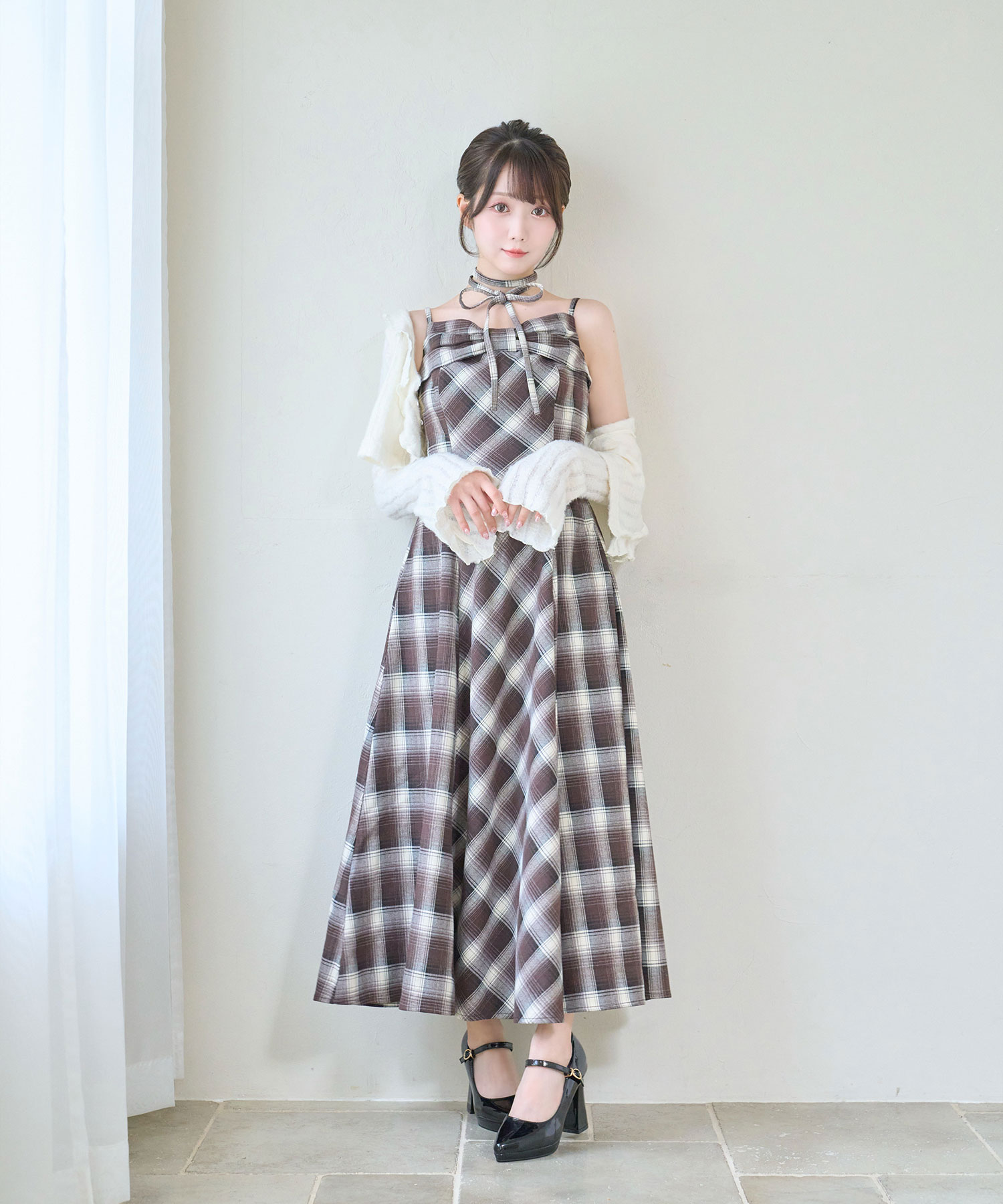 RoseMuse ribbon pattern cami dress ピンク ribbon pattern pleated dress – BUNNY APARTMENT