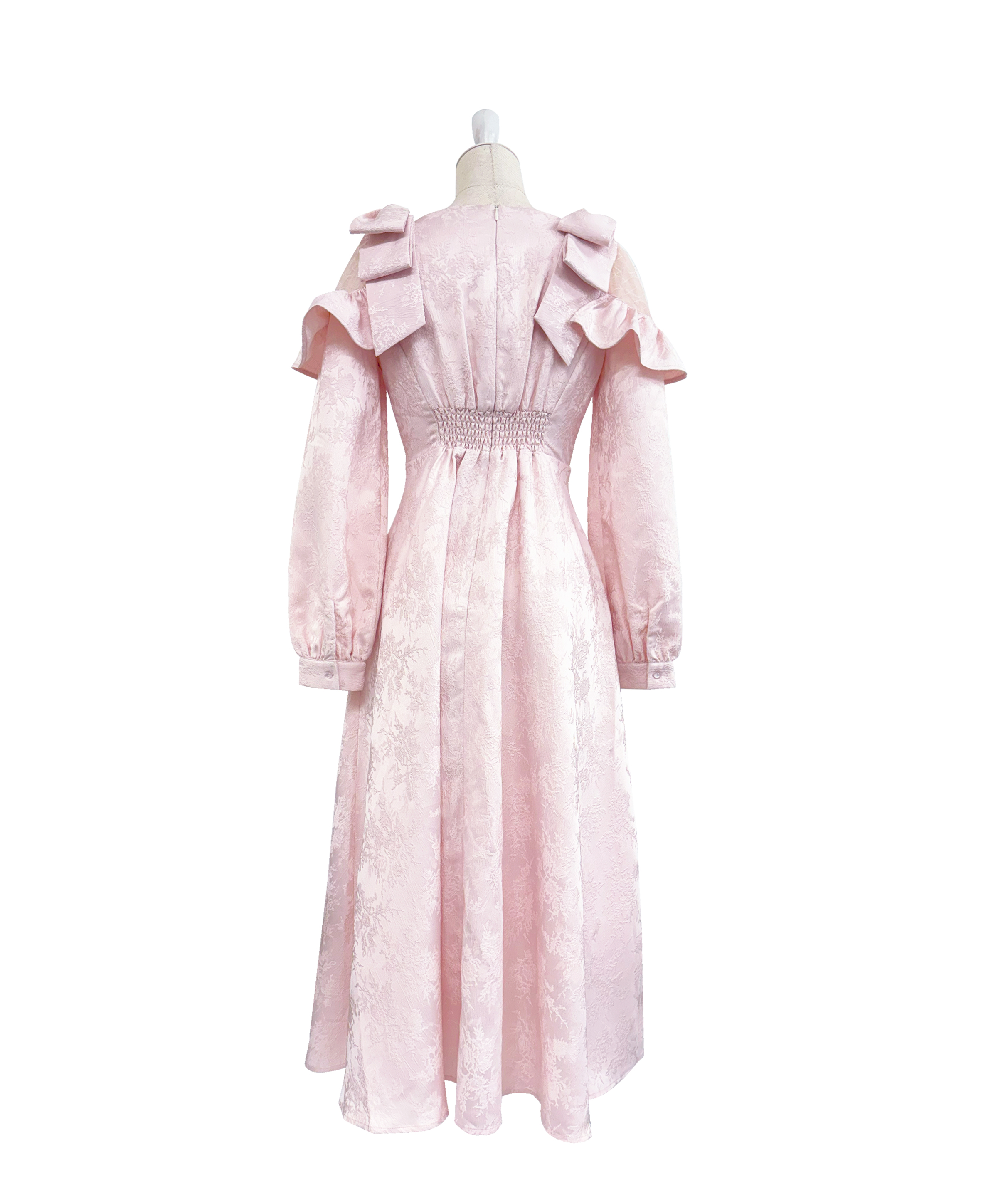 【Zimmermann】洗練されたエレガンス ピンクチュールミディ Lace switching jacquard dress – BUNNY APARTMENT