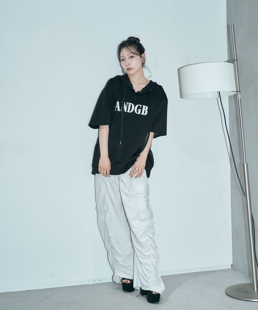 【期間限定】UNISEX ポンチプルパーカー ギャザーリボンカーゴパンツ