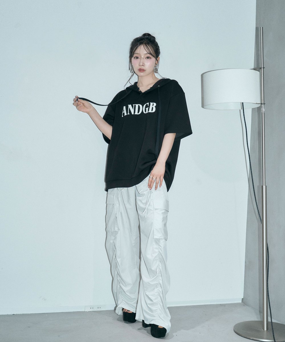 【期間限定】UNISEX ポンチプルパーカー ギャザーリボンカーゴパンツ