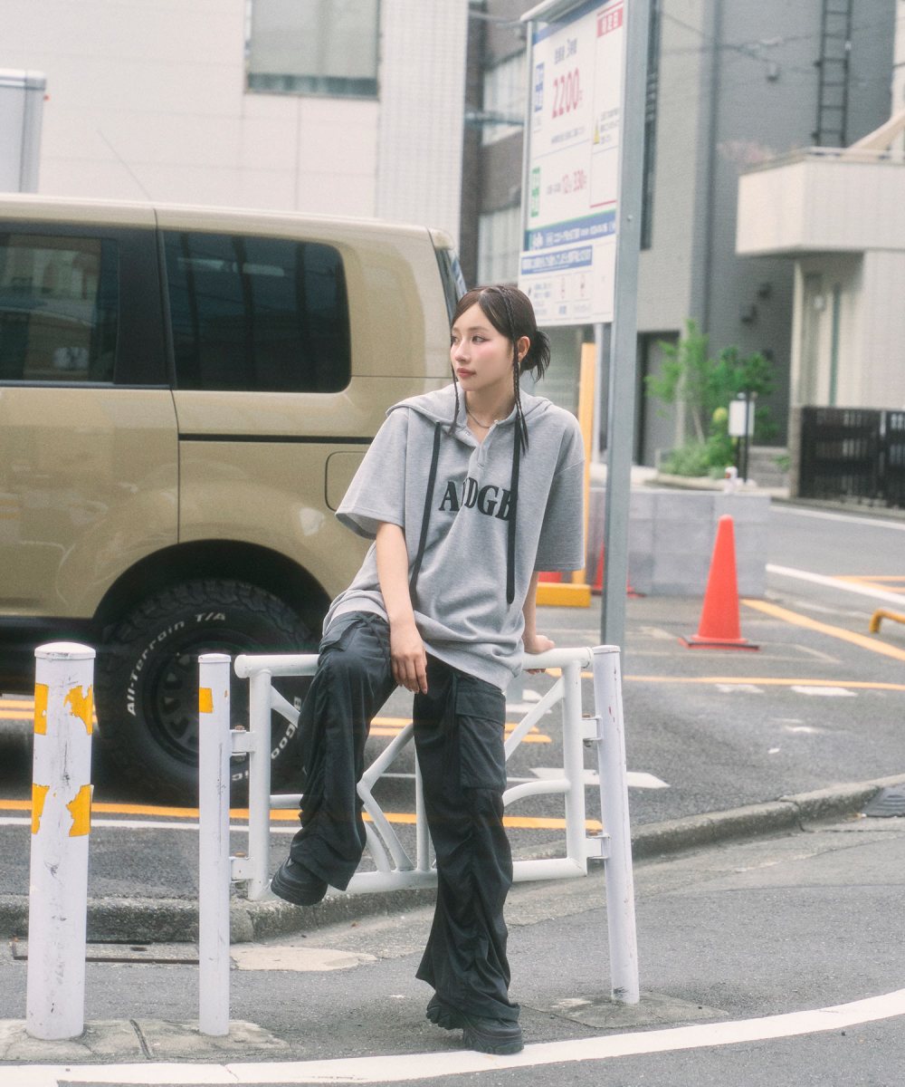 【期間限定】UNISEX ポンチプルパーカー ギャザーリボンカーゴパンツ