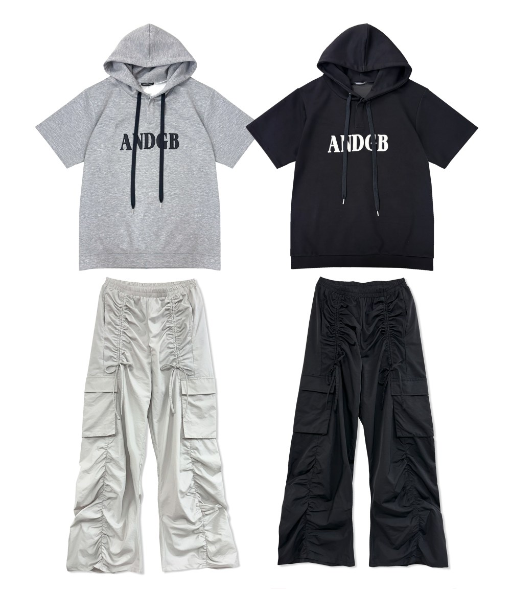 【期間限定】UNISEX ポンチプルパーカー ギャザーリボンカーゴパンツ