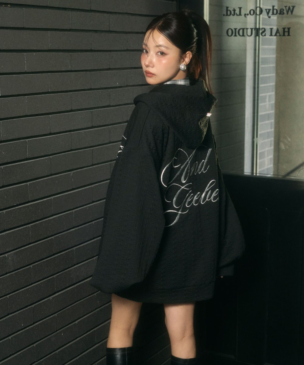 UNISEX カットケーブルジップパーカー