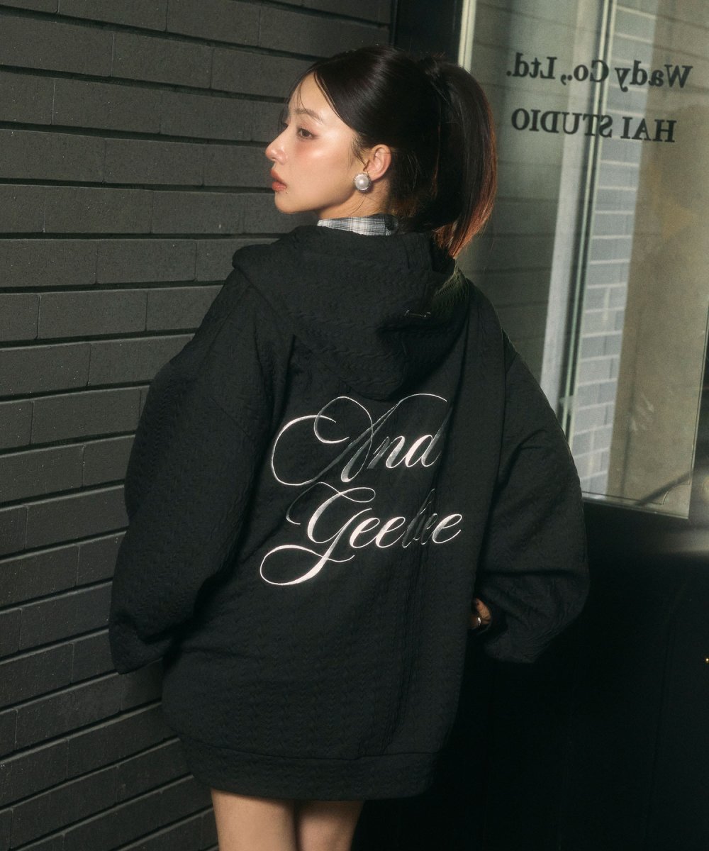 UNISEX カットケーブルジップパーカー