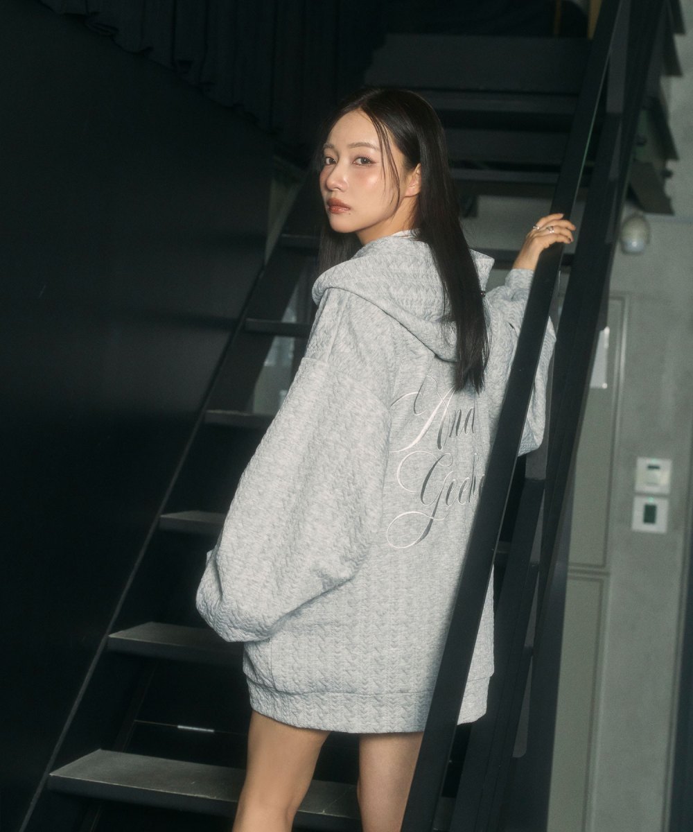 UNISEX カットケーブルジップパーカー